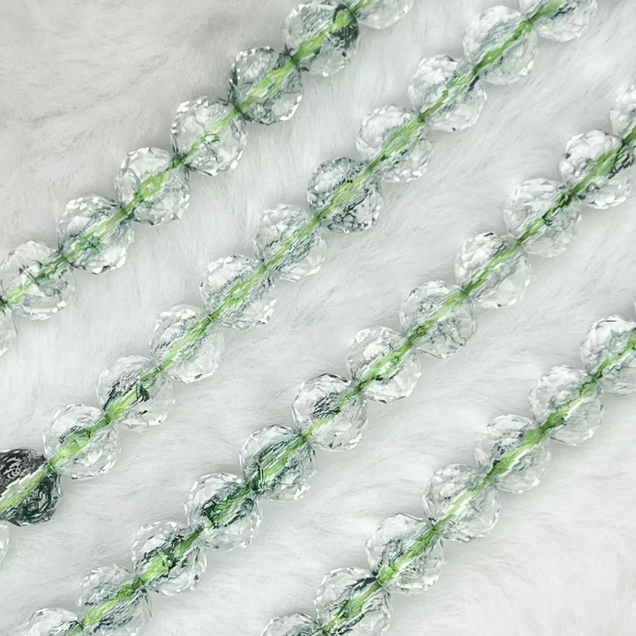 【 Crackle Round Faceted-7mm】Crystal Strands