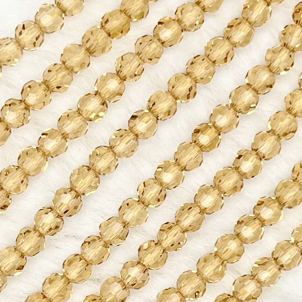 【 Round Faceted-3.5mm】Crystal Strands