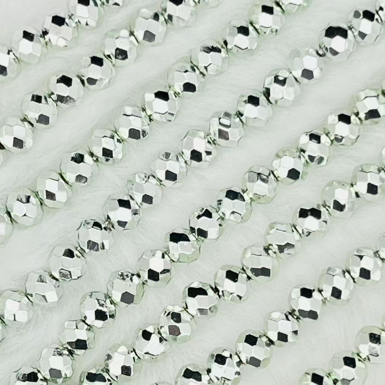 【Metallic Round Faceted-3.5mm】Crystal Strands