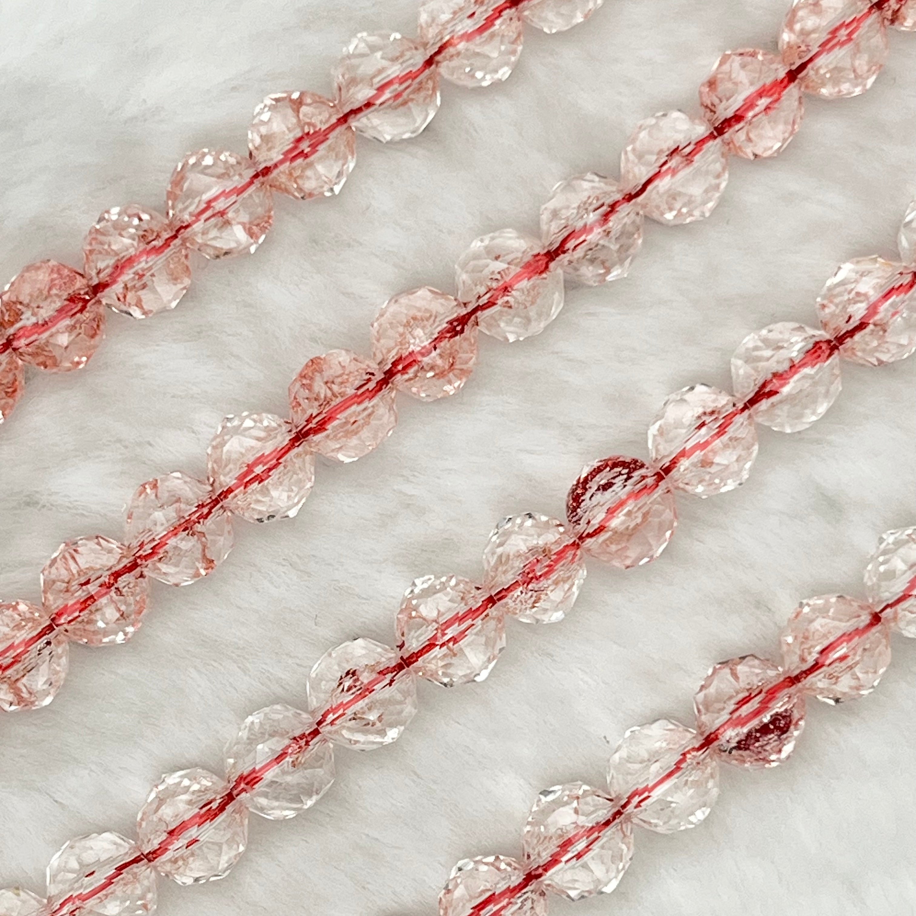 【 Crackle Round Faceted-7mm】Crystal Strands