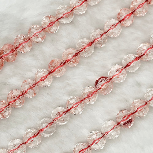 【 Crackle Round Faceted-7mm】Crystal Strands