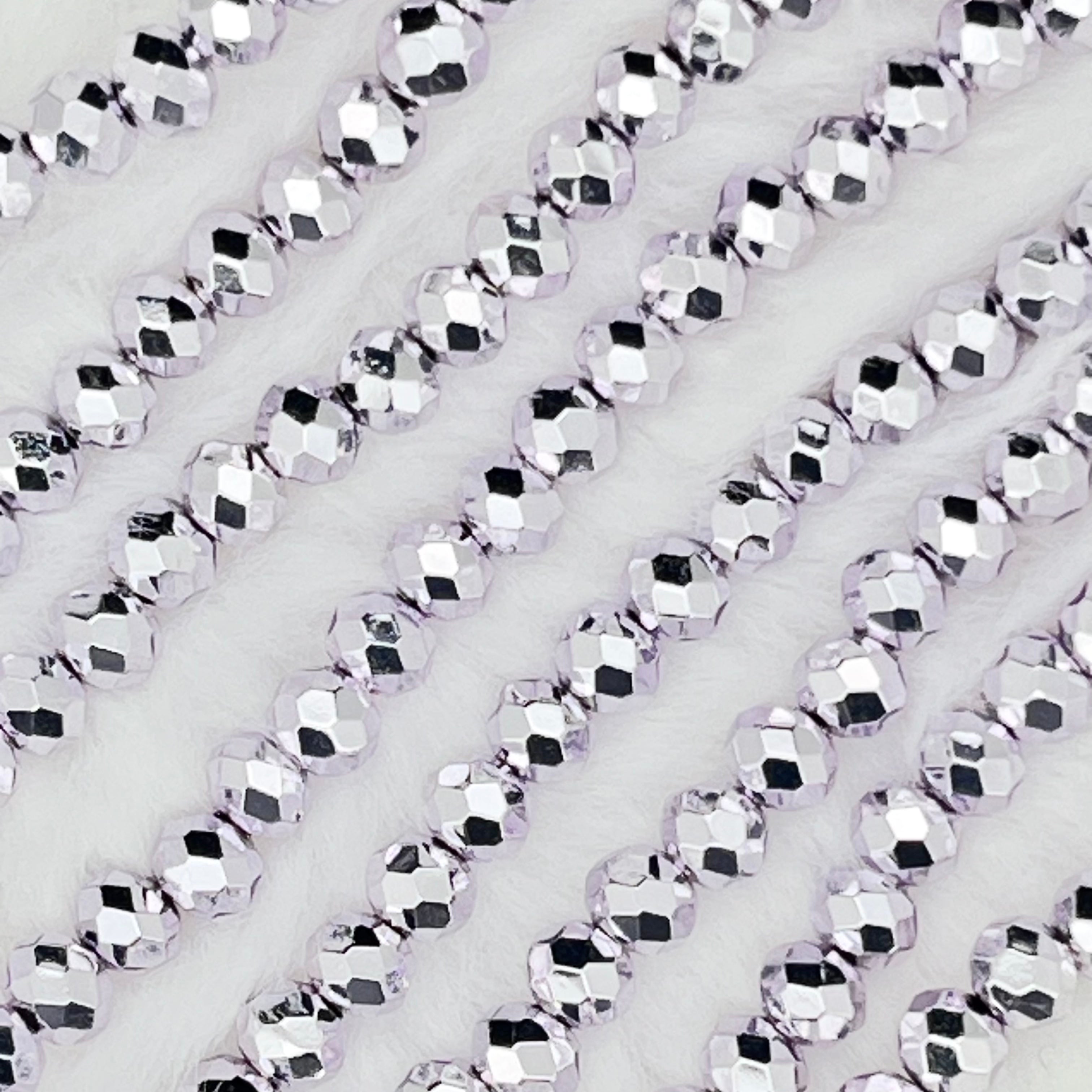 【Metallic Round Faceted-3.5mm】Crystal Strands