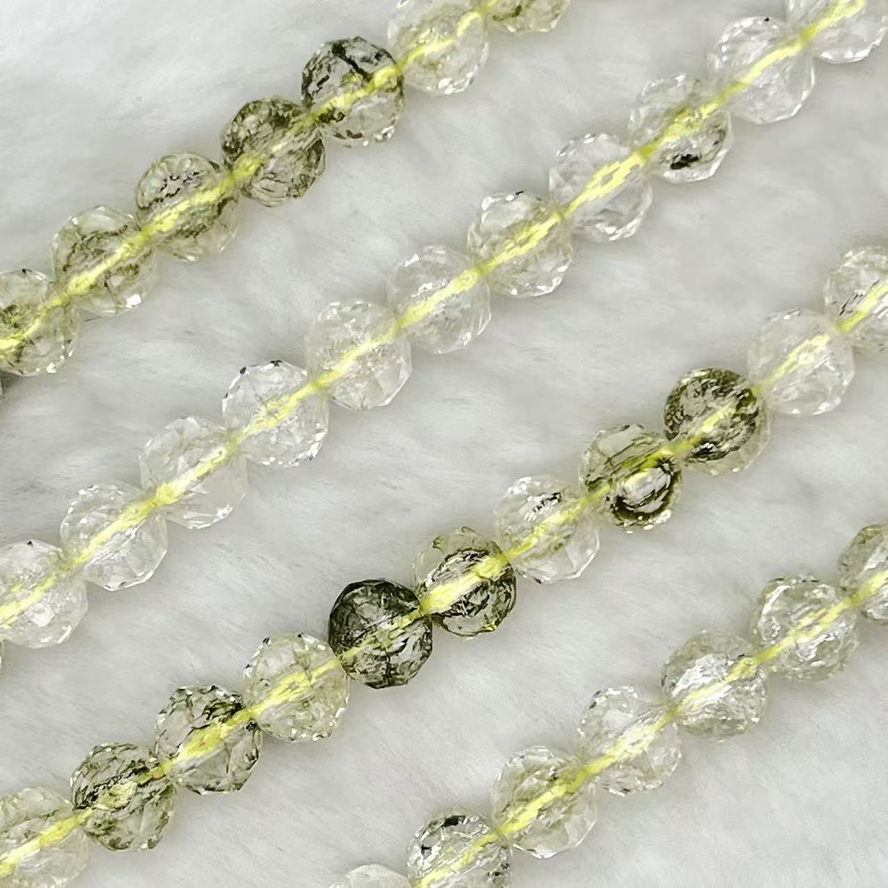 【 Crackle Round Faceted-7mm】Crystal Strands