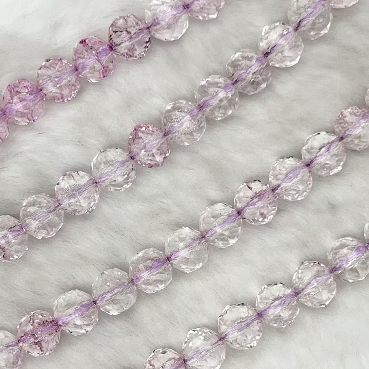【 Crackle Round Faceted-7mm】Crystal Strands
