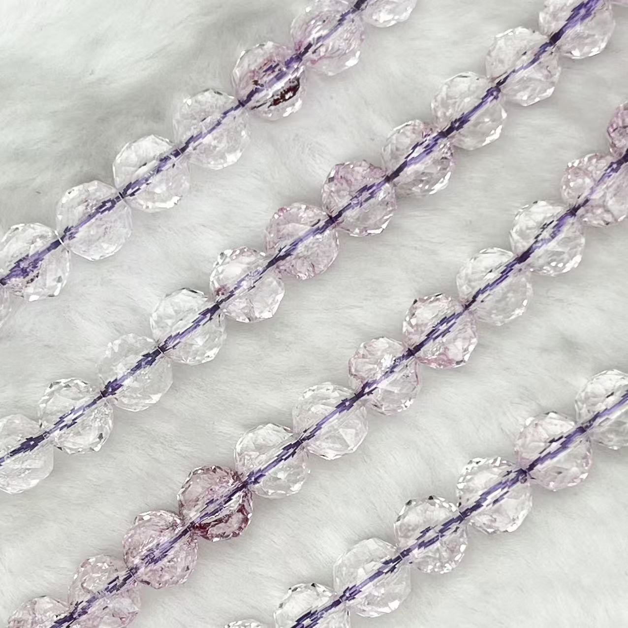 【 Crackle Round Faceted-7mm】Crystal Strands