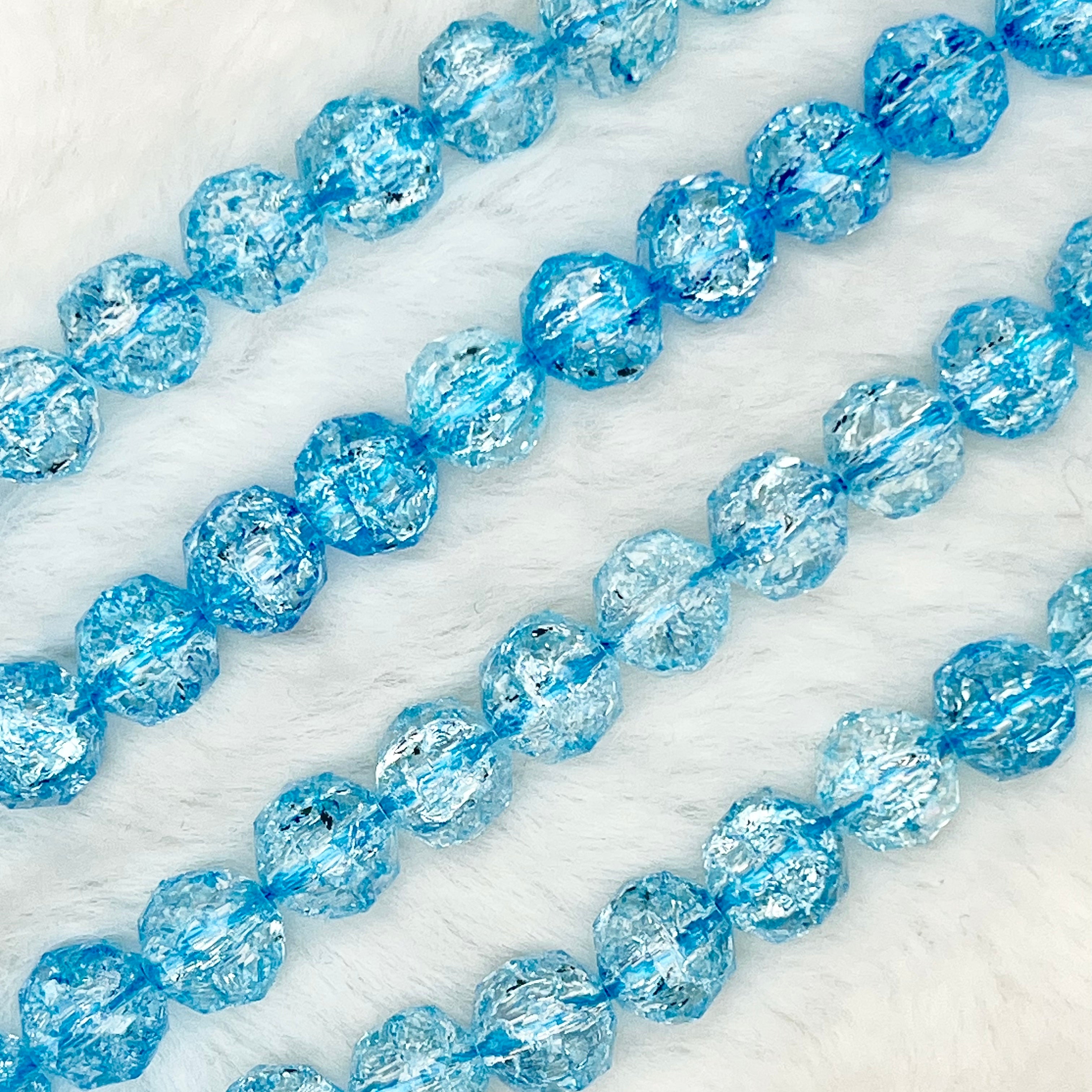 【 Crackle Round Faceted-7mm】Crystal Strands