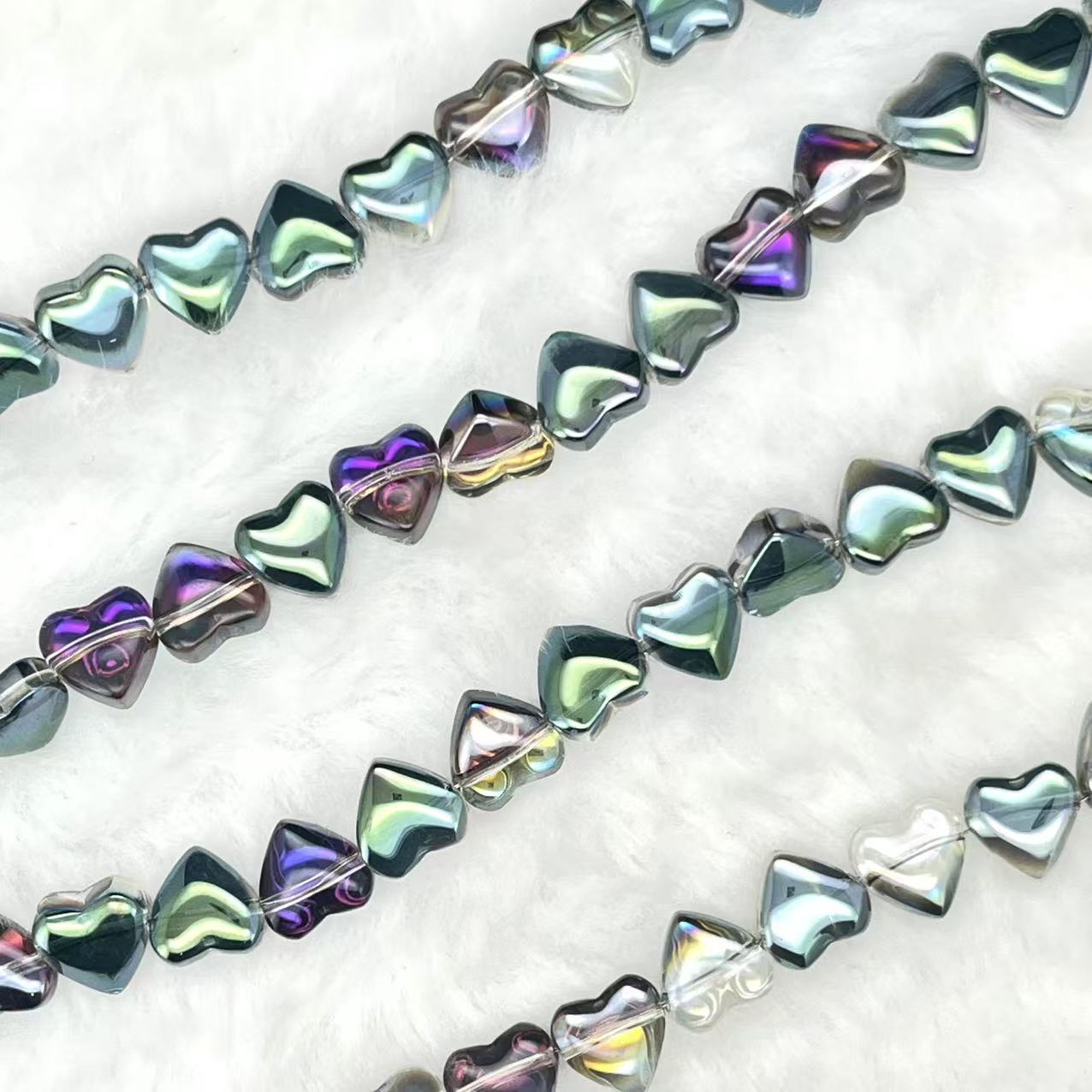 【Smooth Heart-8.5mm】Crystal Strands