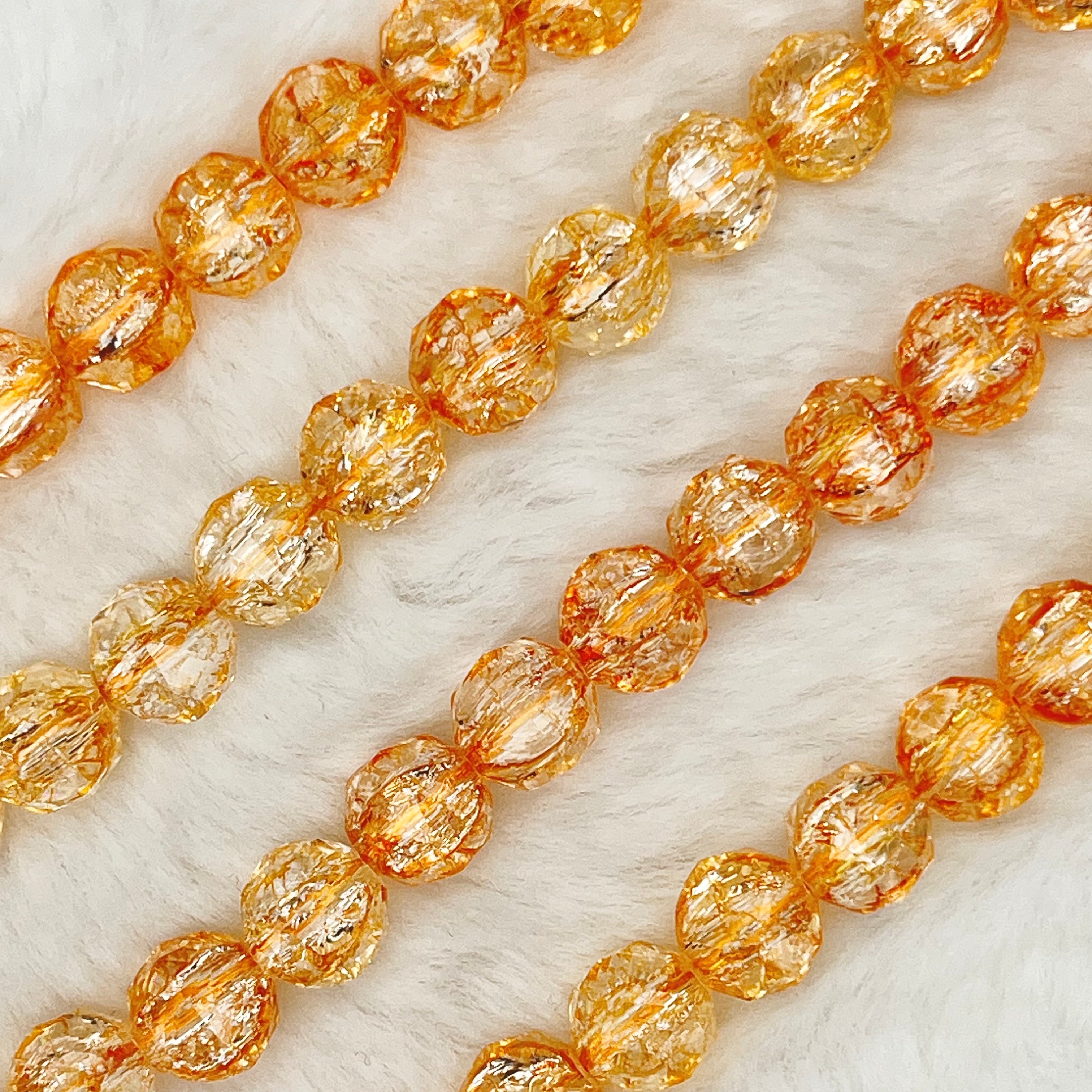 【 Crackle Round Faceted-7mm】Crystal Strands