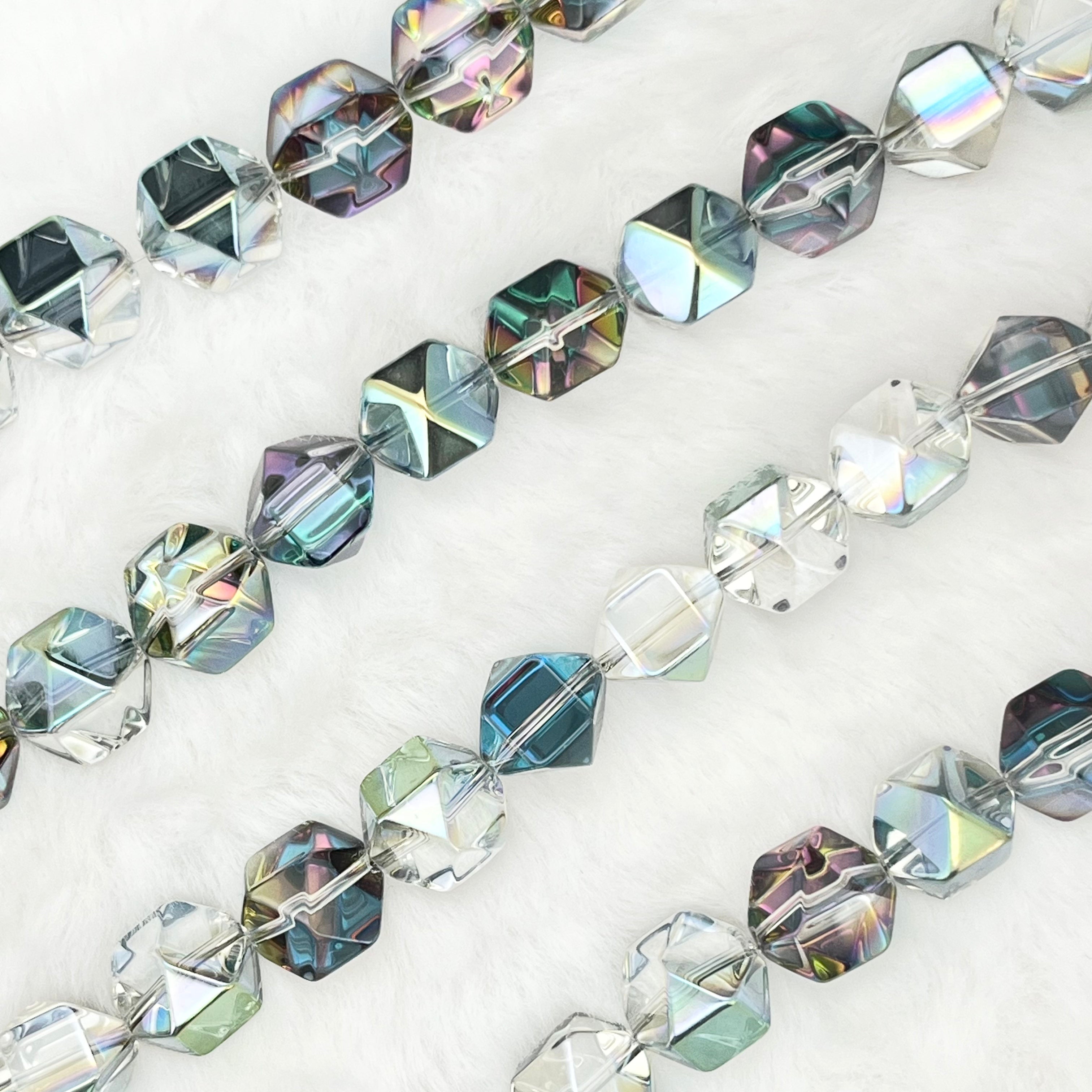 【 Faceted Rhombus-11mm】Crystal Strands