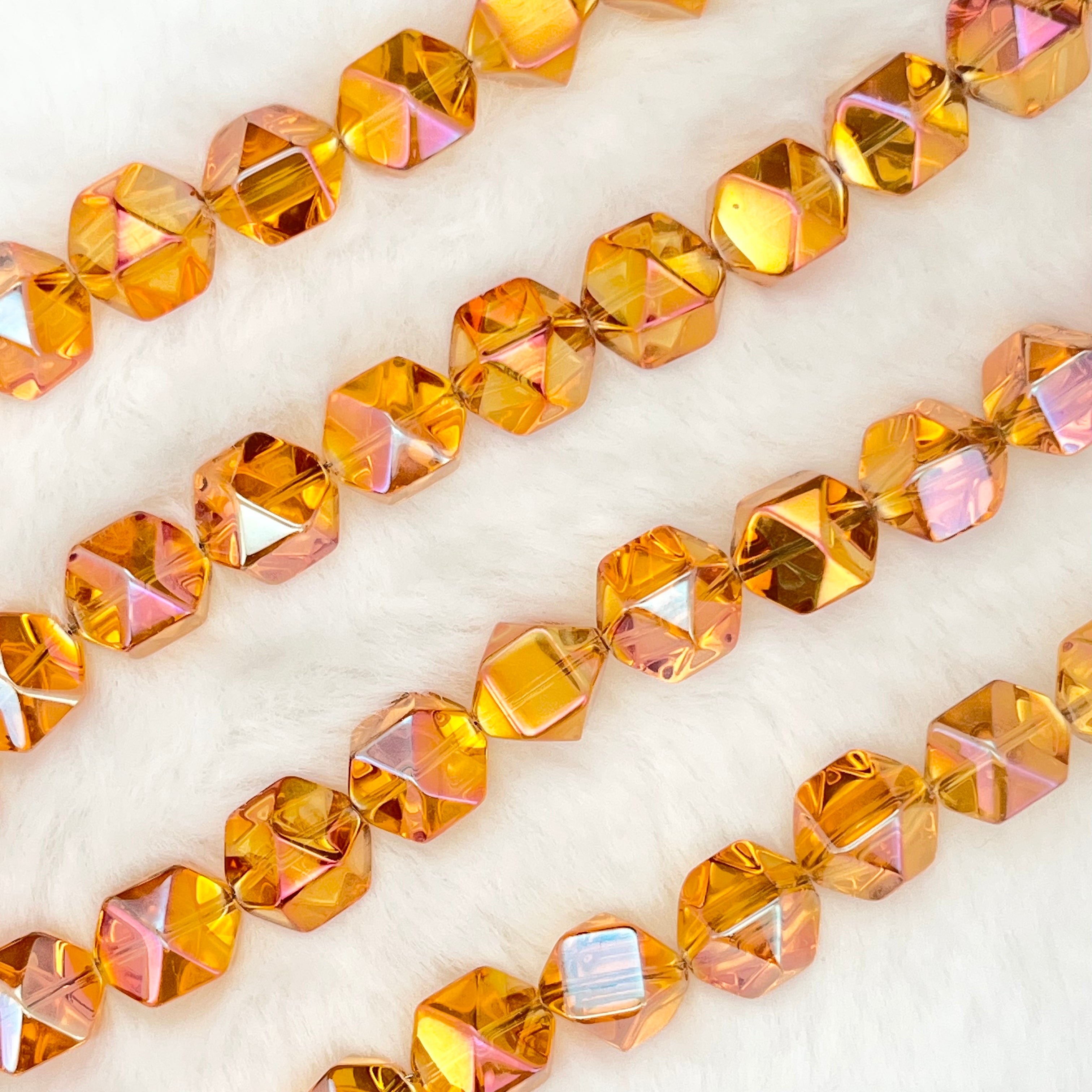 【 Faceted Rhombus-11mm】Crystal Strands