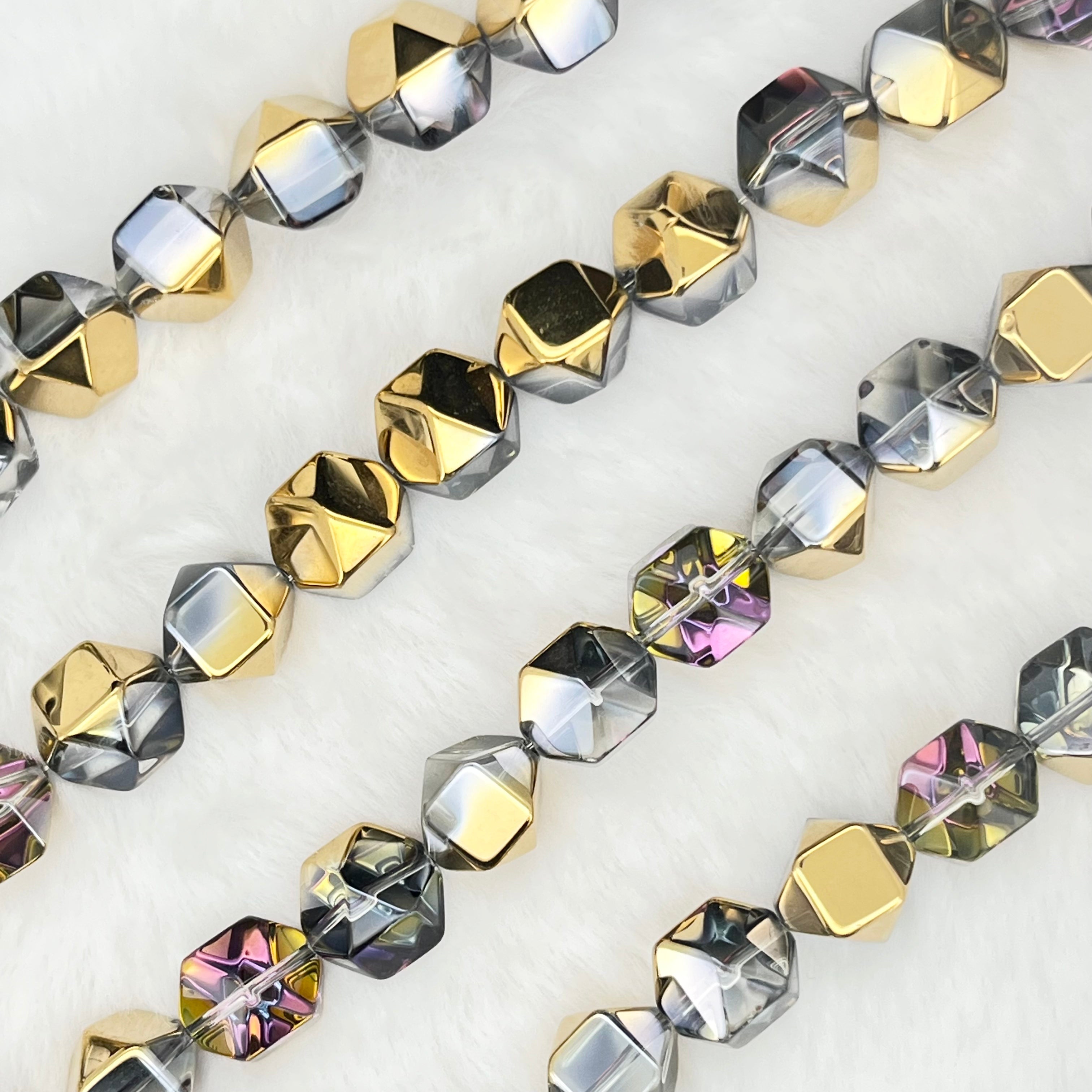 【 Faceted Rhombus-11mm】Crystal Strands