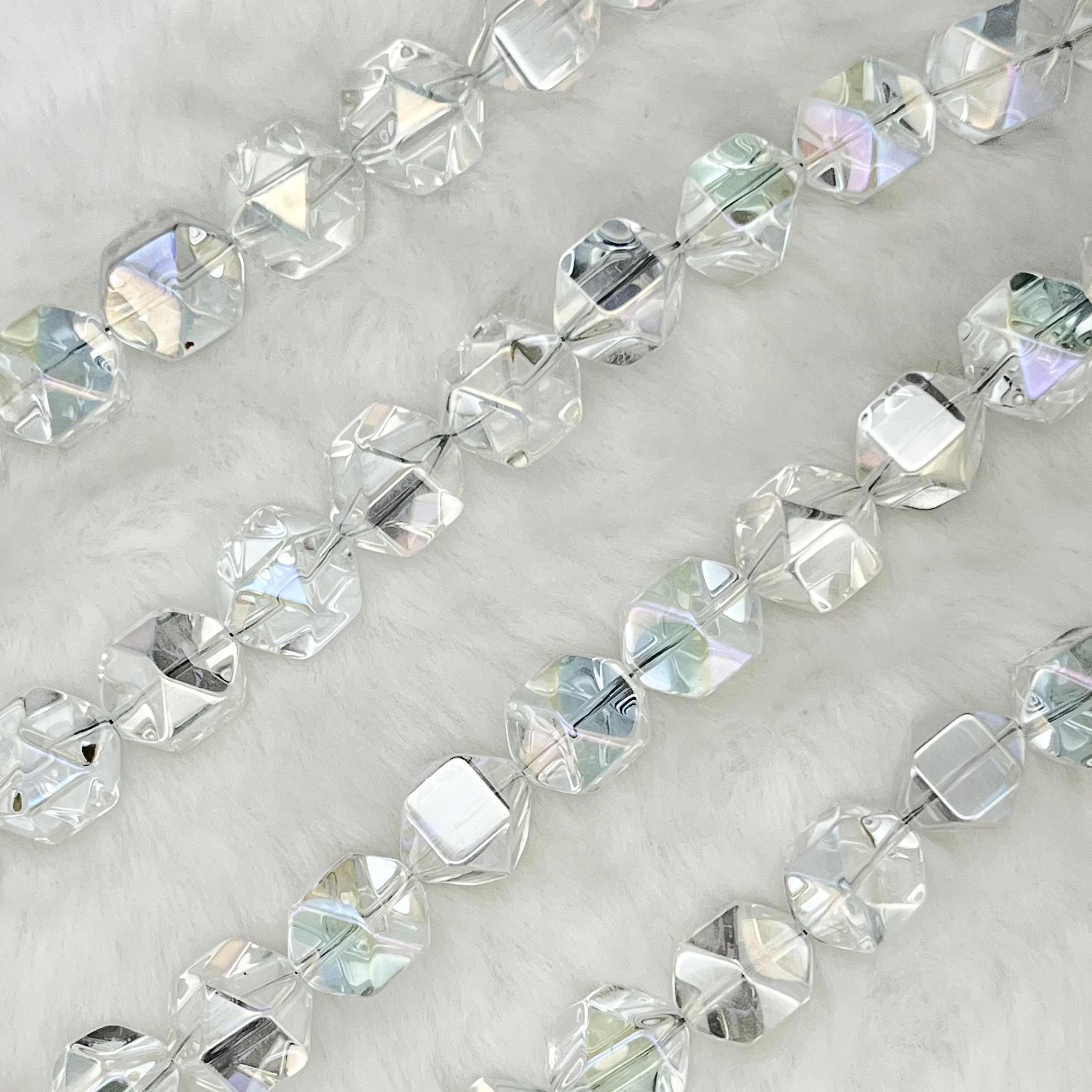 【 Faceted Rhombus-11mm】Crystal Strands