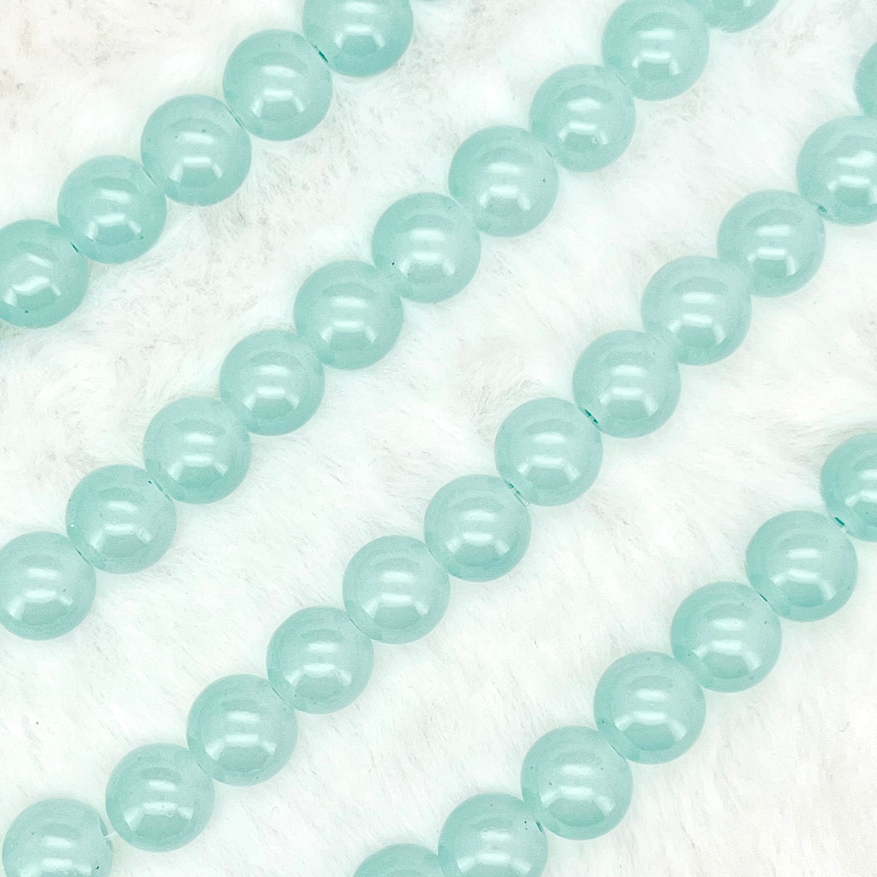 10MM Milky Glass Beads Strands