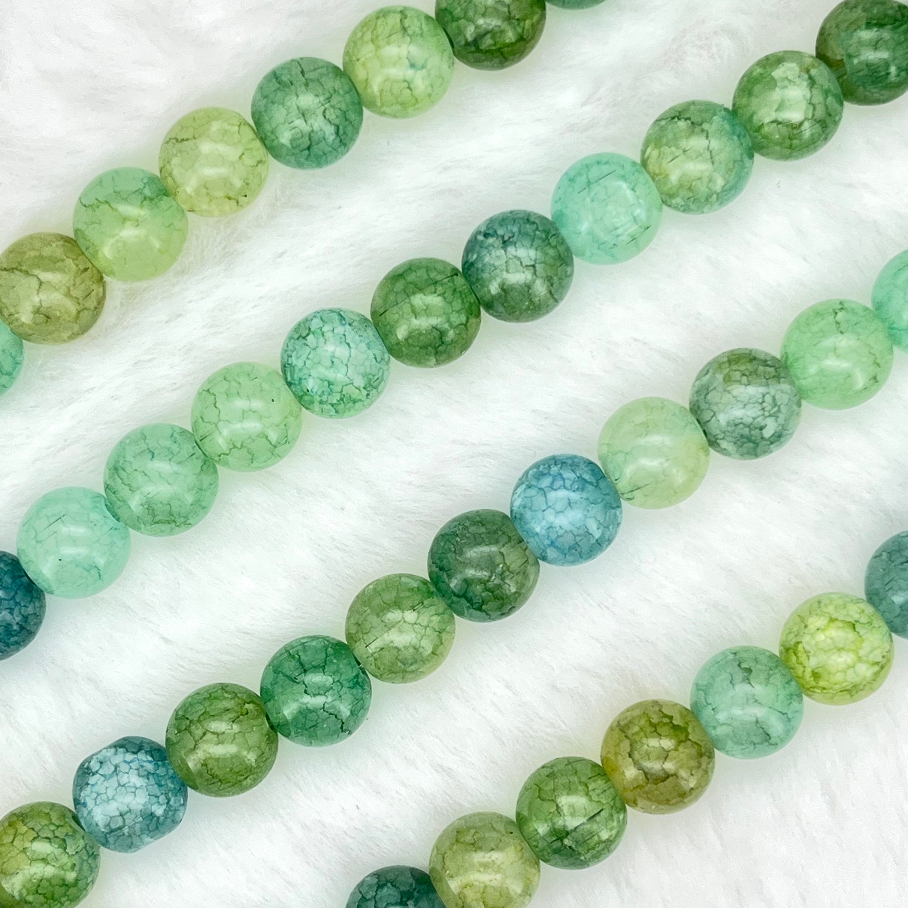 10MM Crackle Glass Beads Strands