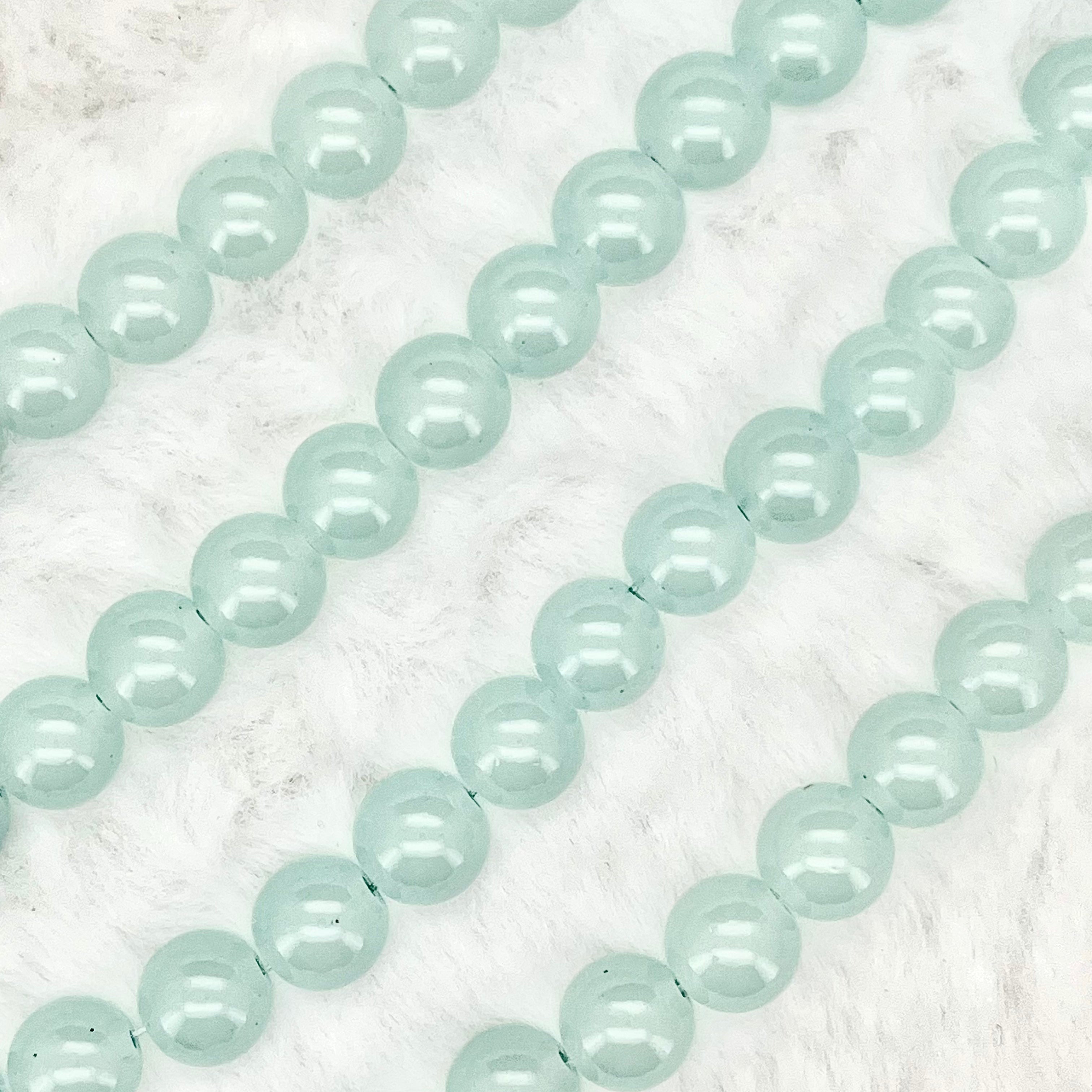 10MM Milky Glass Beads Strands