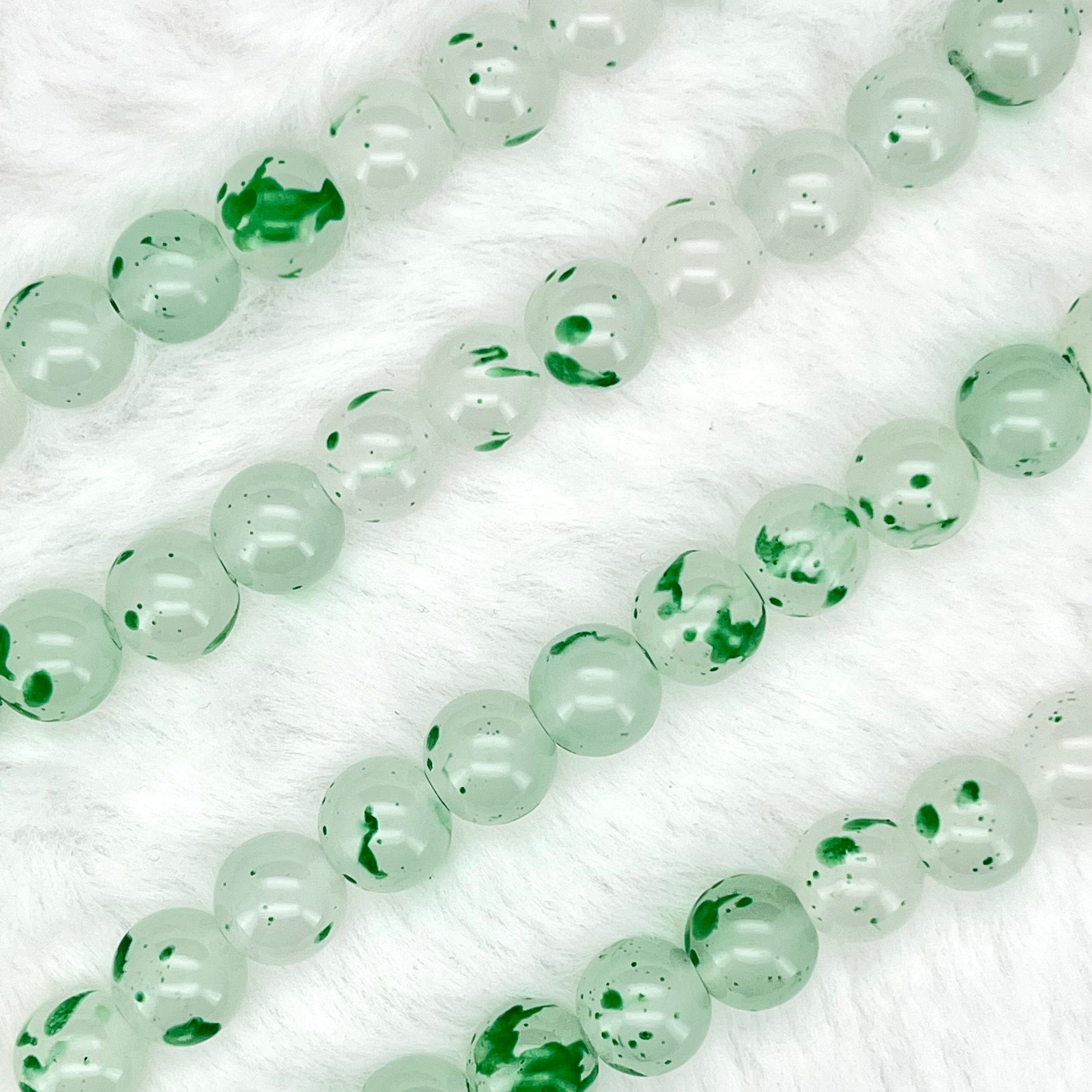 10MM Milky Glass Beads Strands