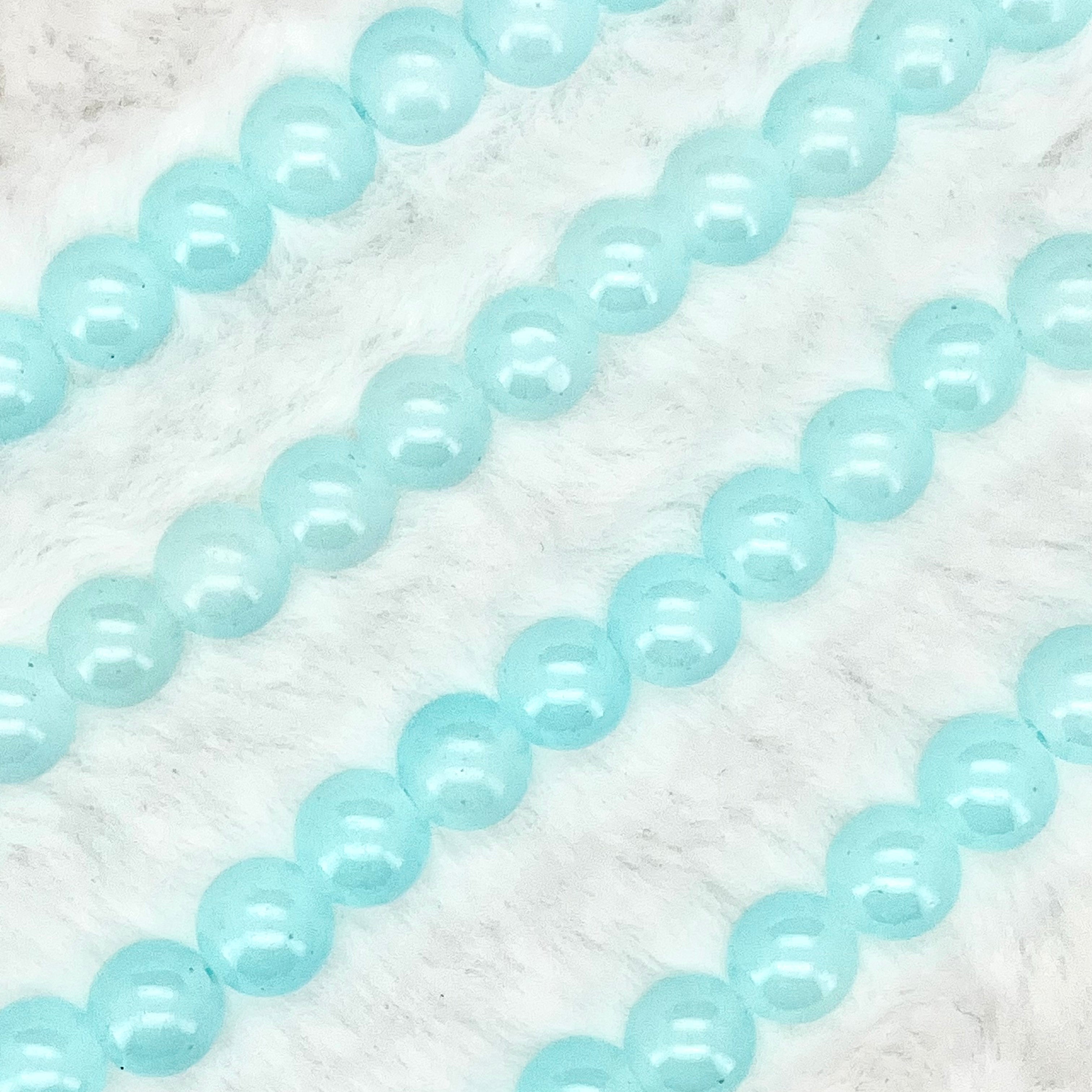 10MM Milky Glass Beads Strands