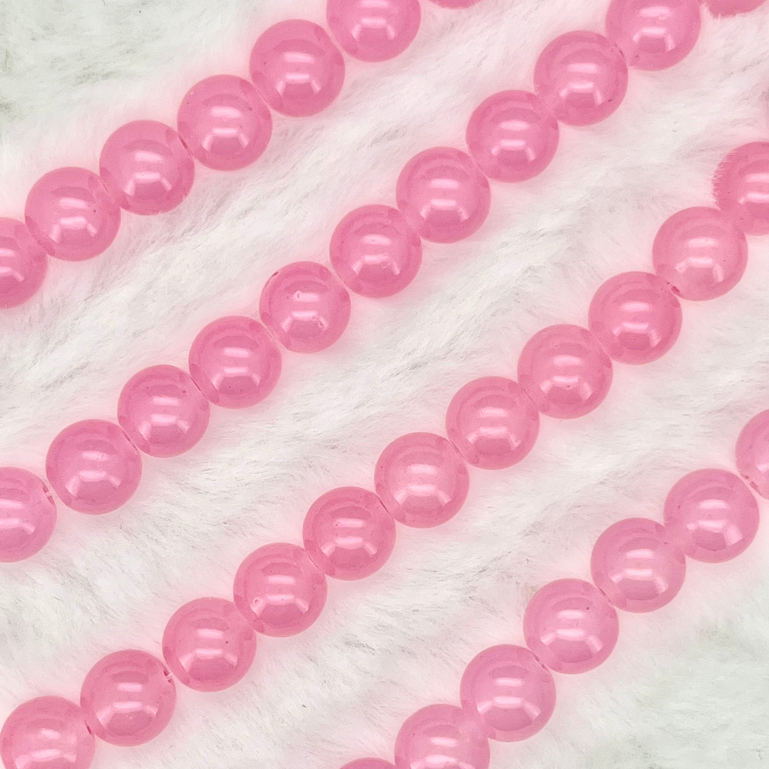 10MM Milky Glass Beads Strands