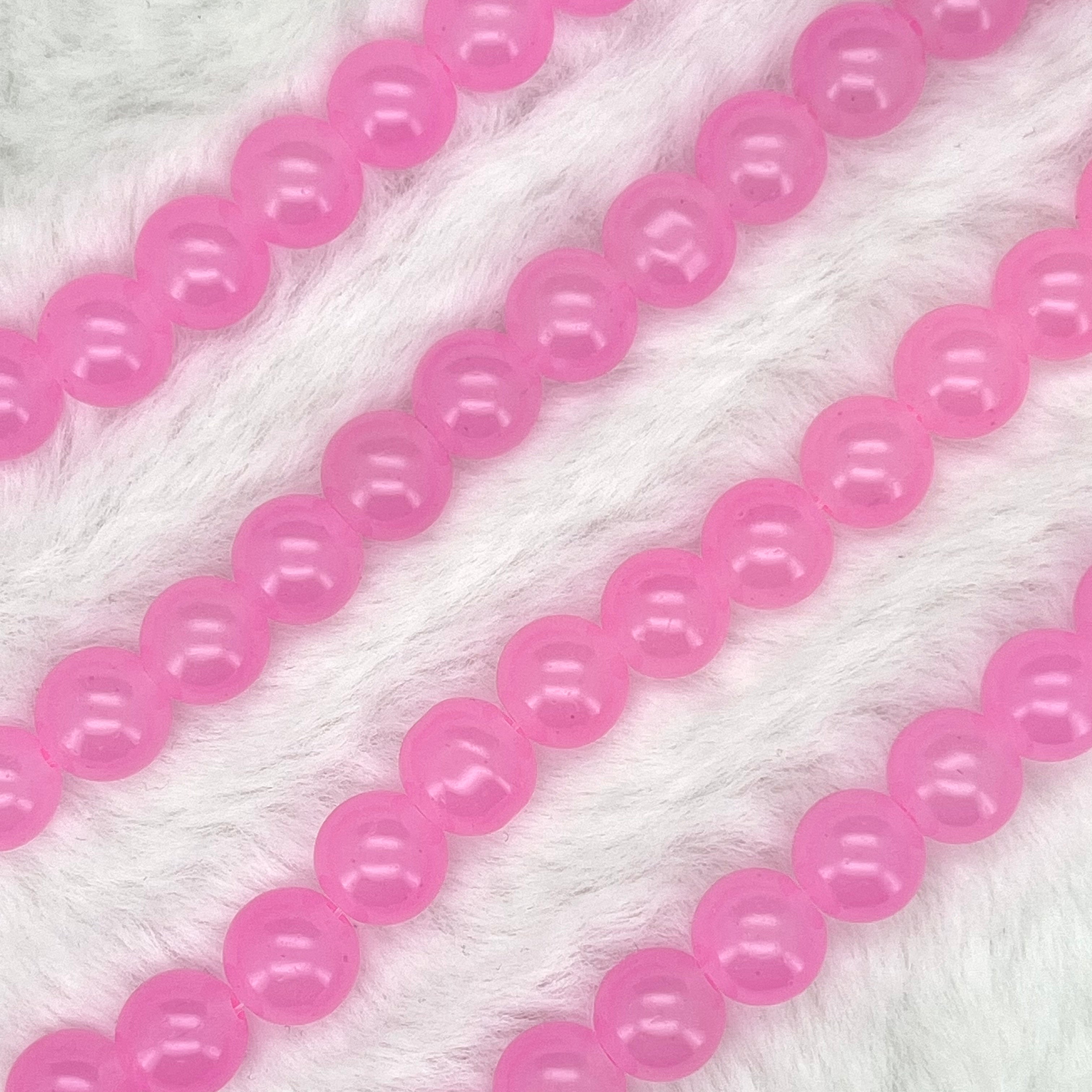 10MM Milky Glass Beads Strands
