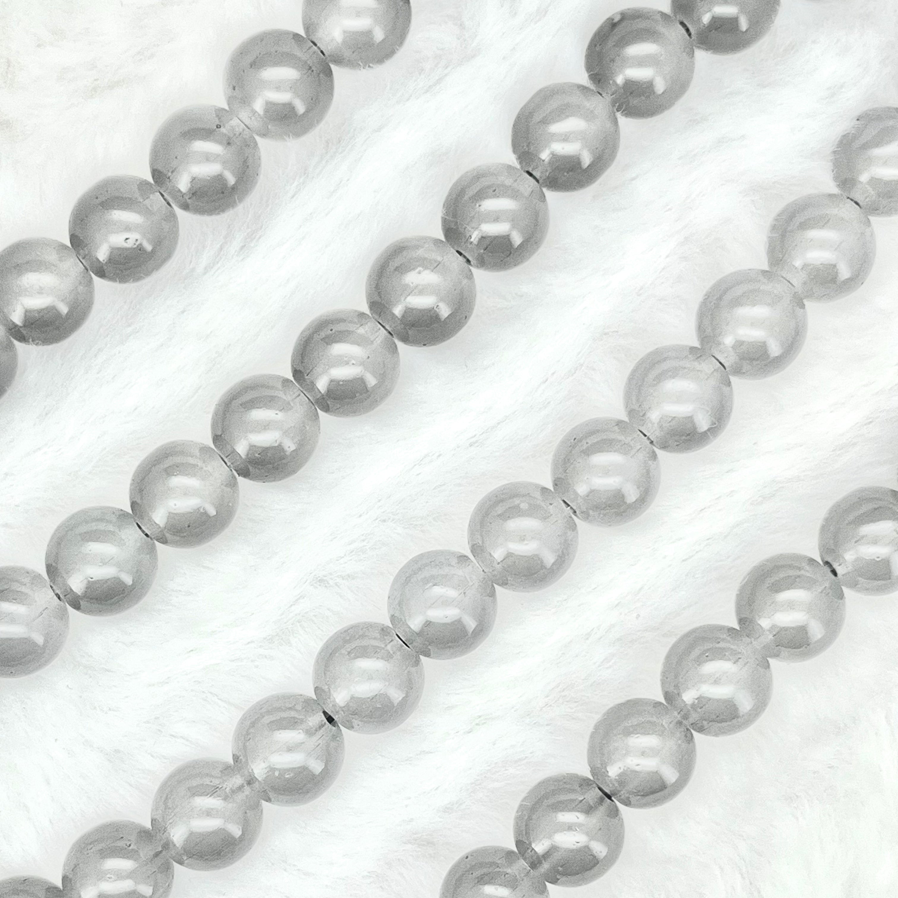 10MM Milky Glass Beads Strands