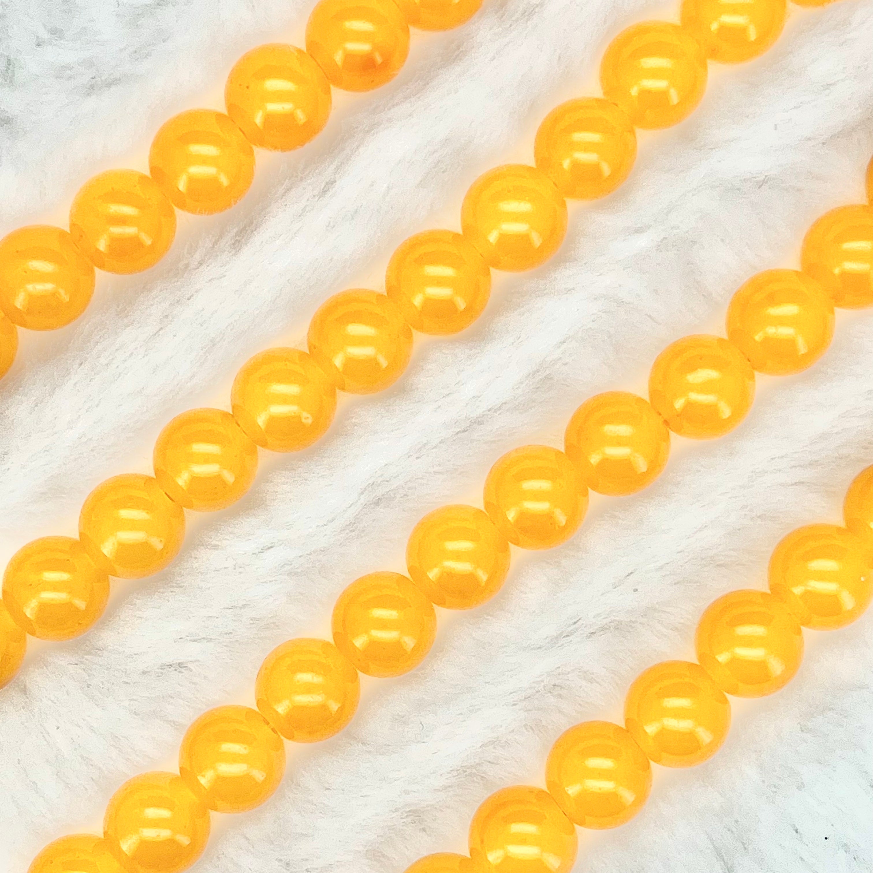 10MM Milky Glass Beads Strands