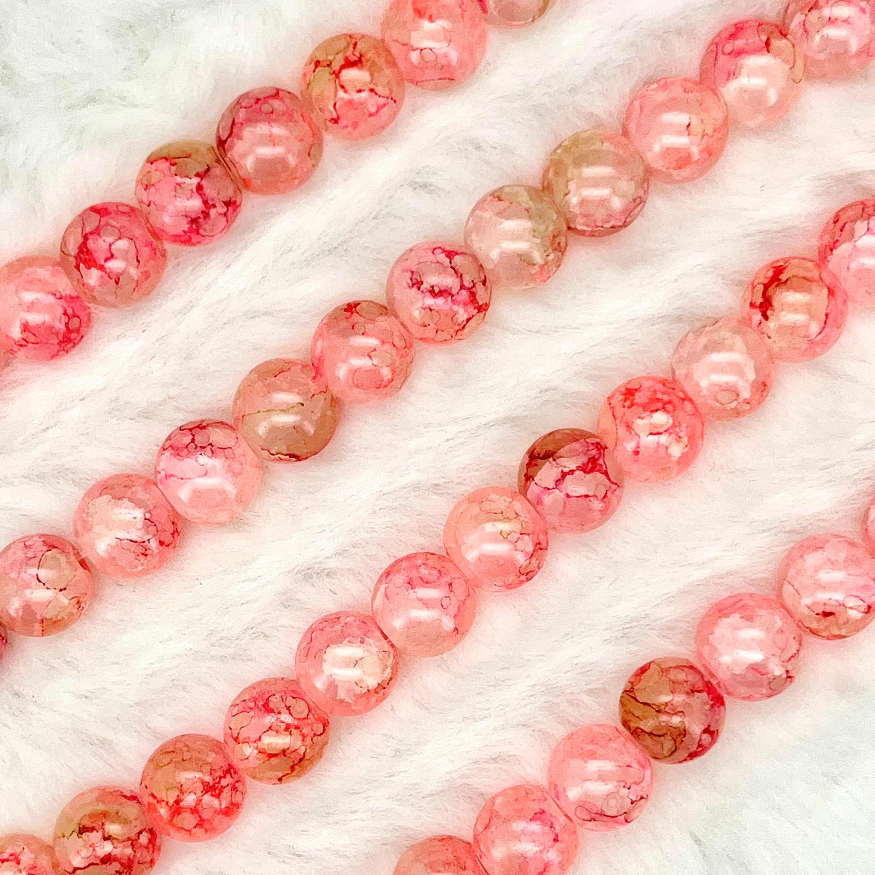 10MM Crackle Glass Beads Strands