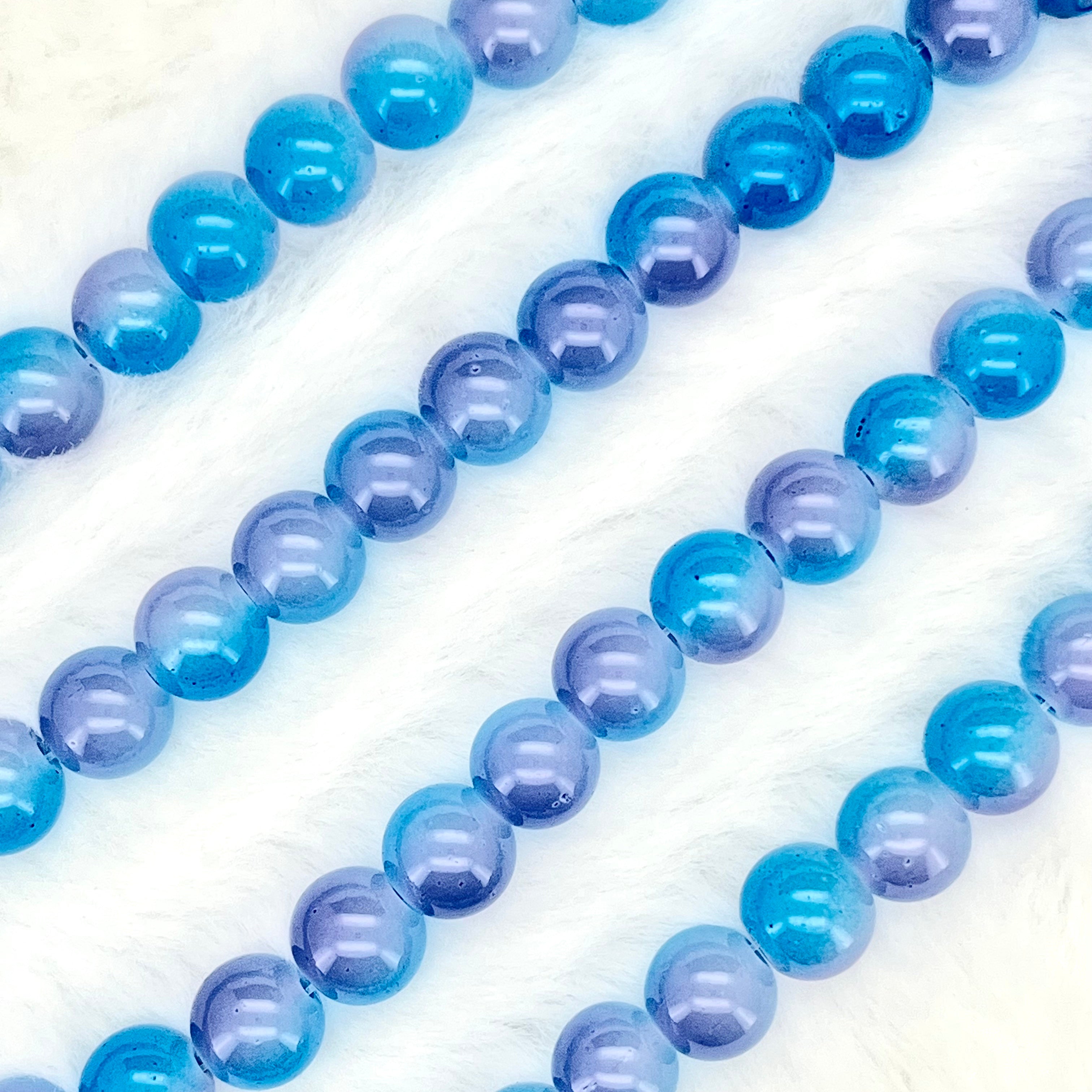 10MM Milky Glass Beads Strands
