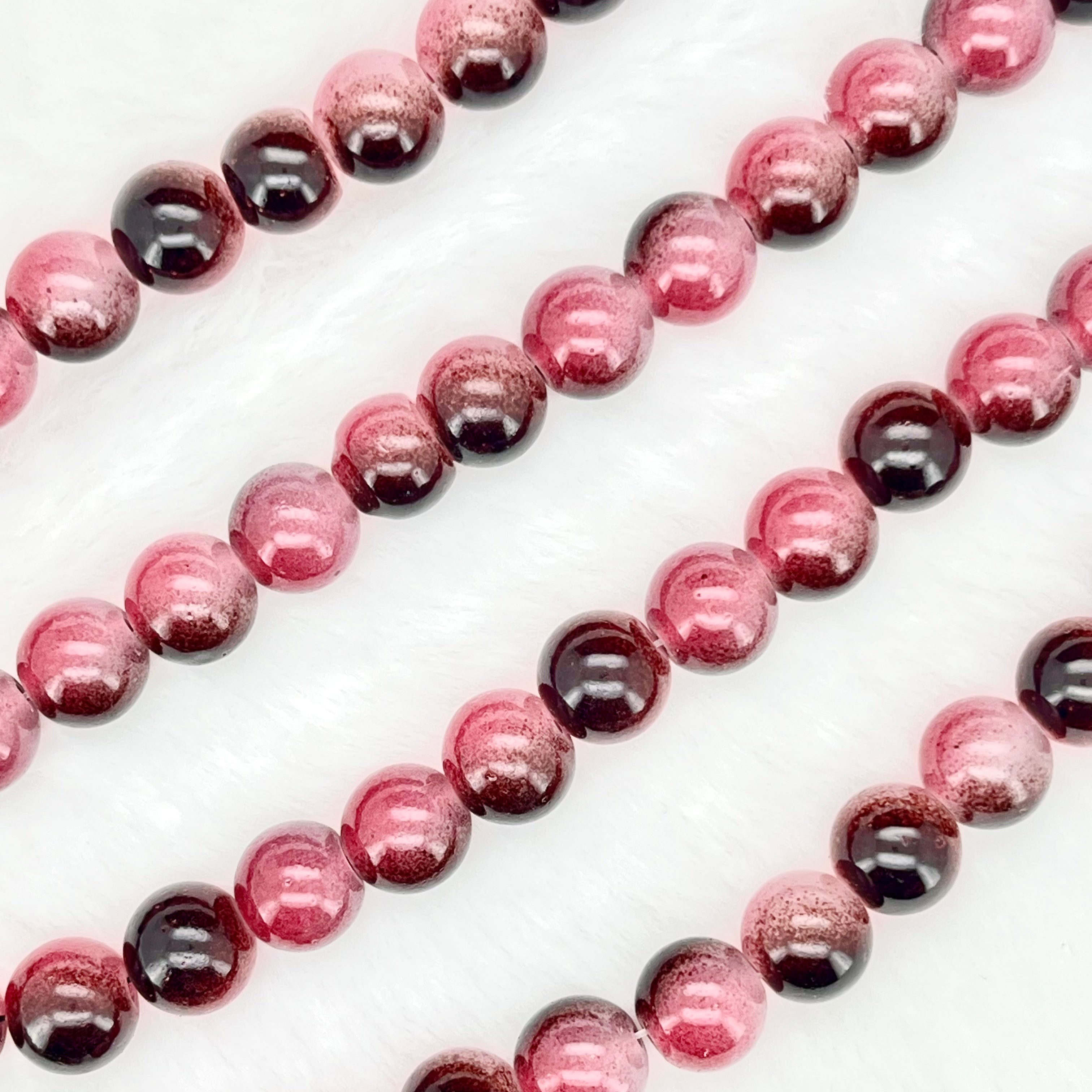 10MM Milky Glass Beads Strands