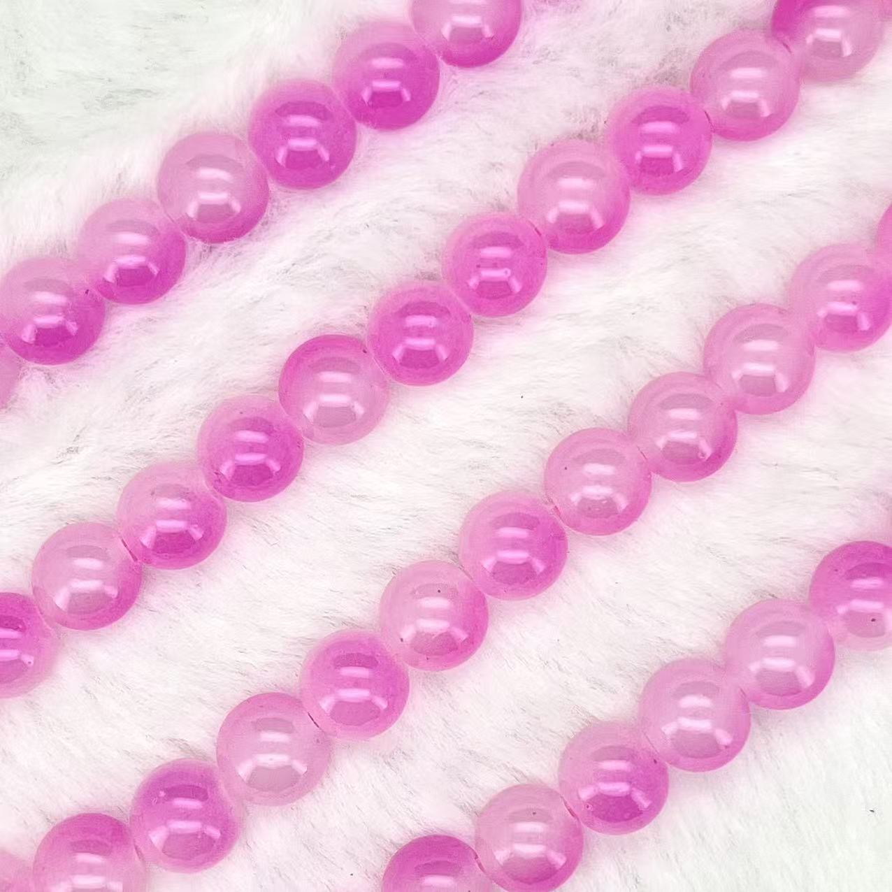10MM Milky Glass Beads Strands