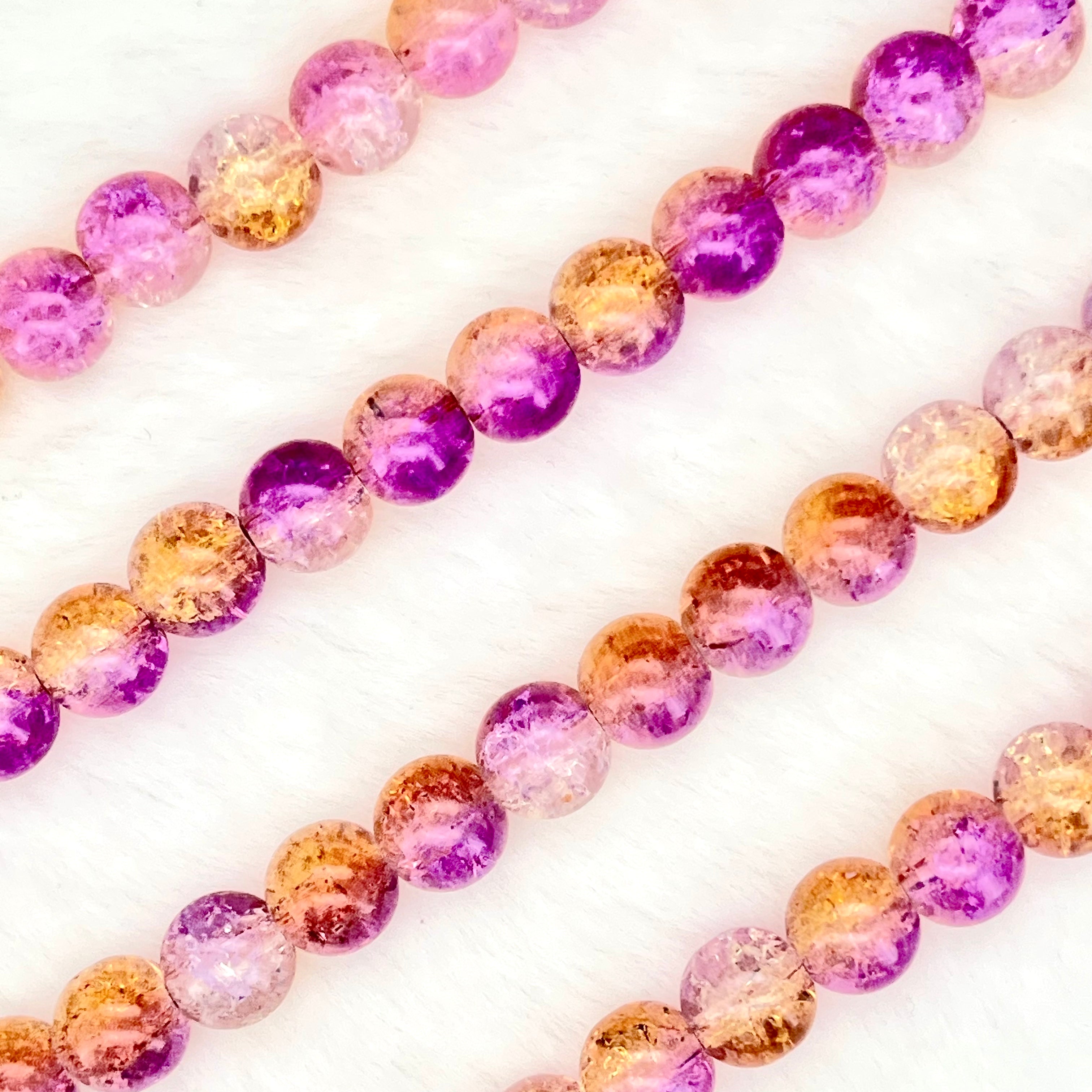 10MM Crackle Glass Beads Strands