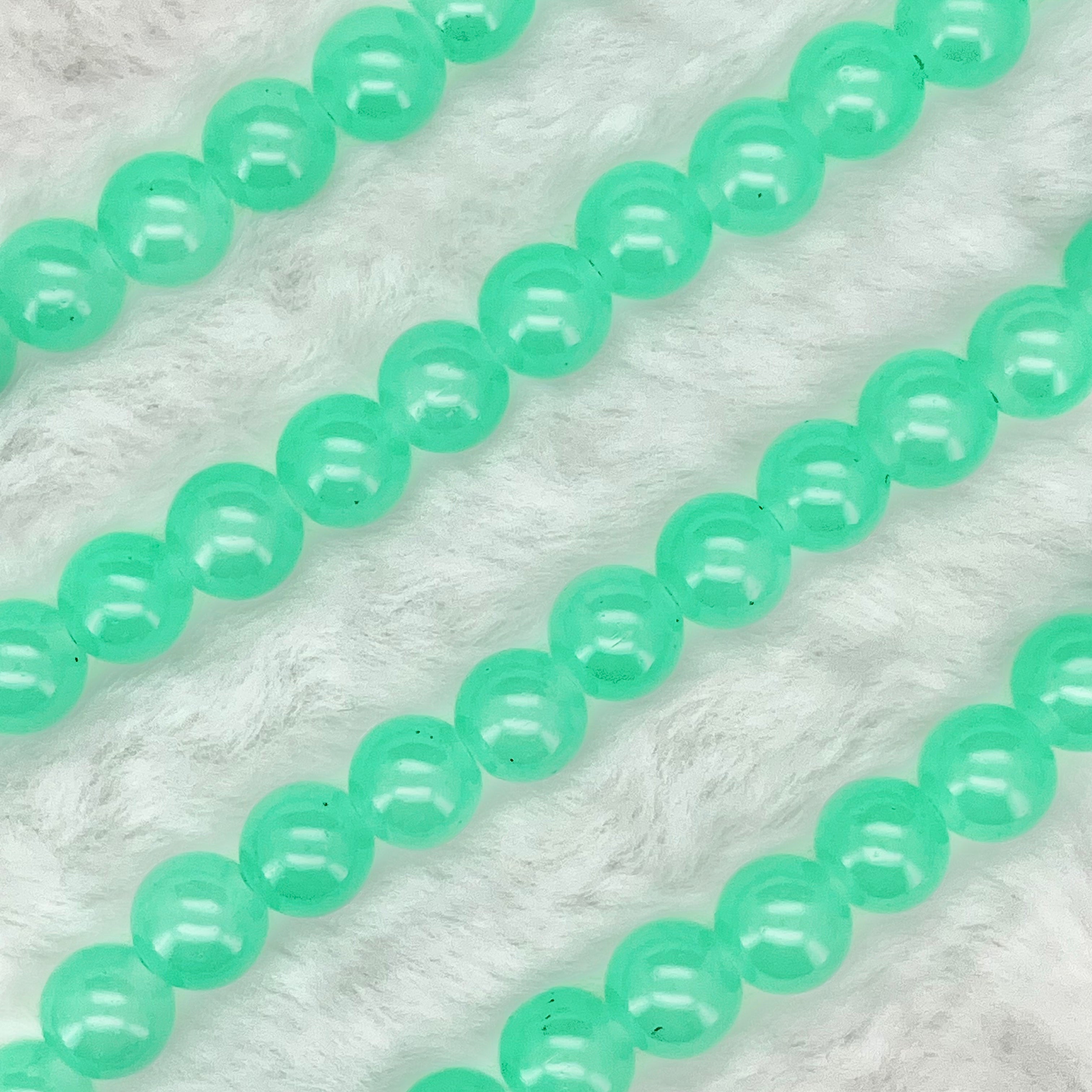 10MM Milky Glass Beads Strands