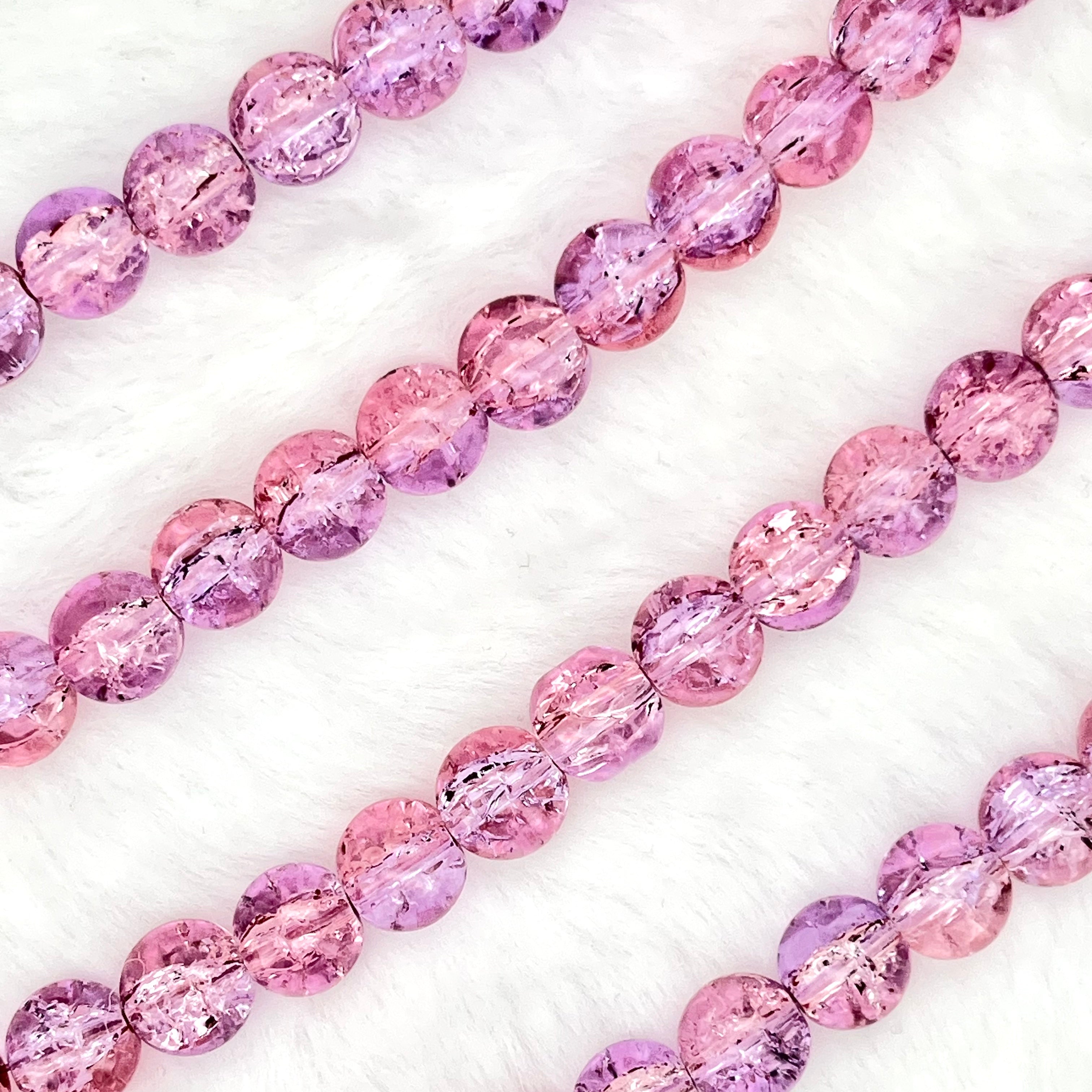 10MM Crackle Glass Beads Strands