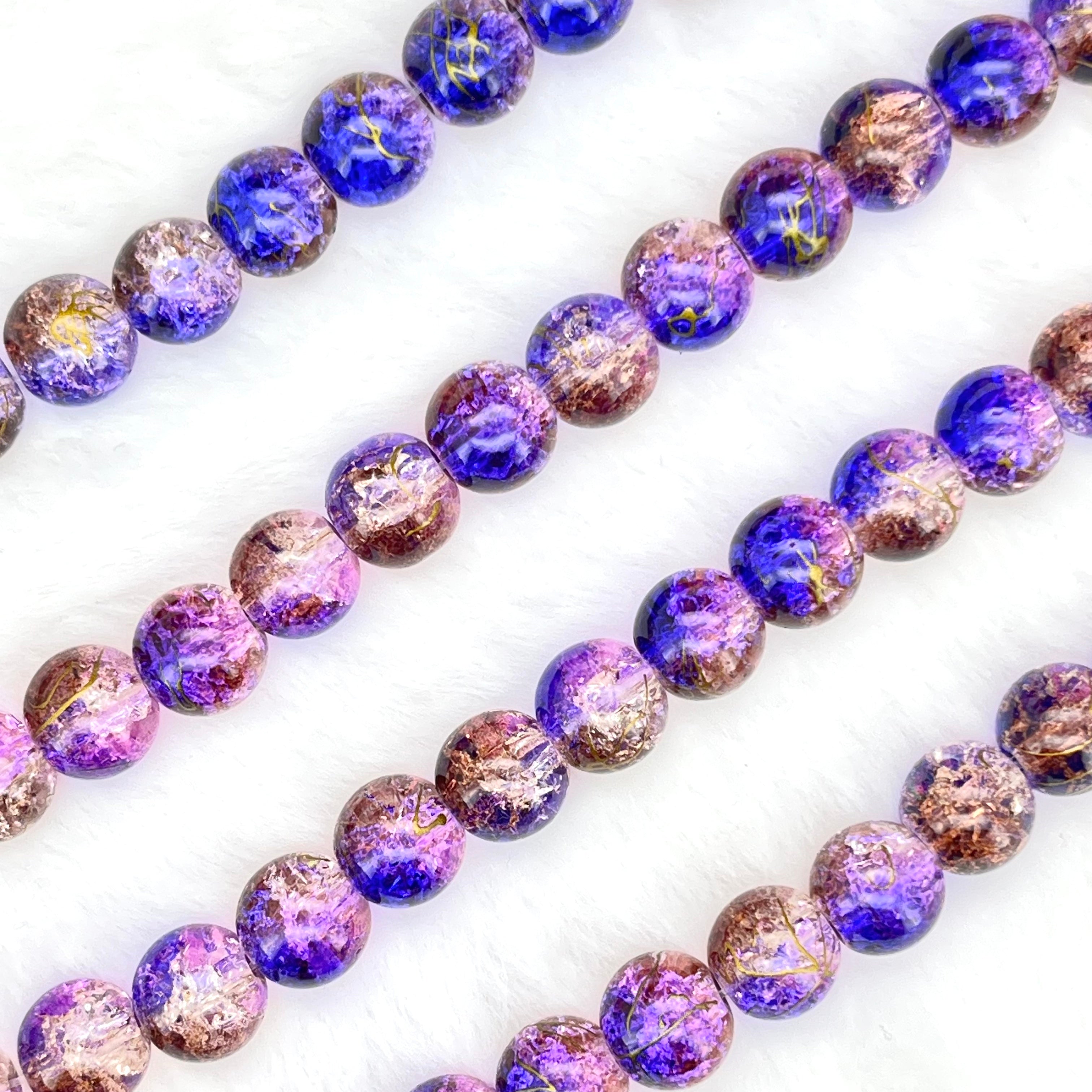10MM Crackle Glass Beads Strands