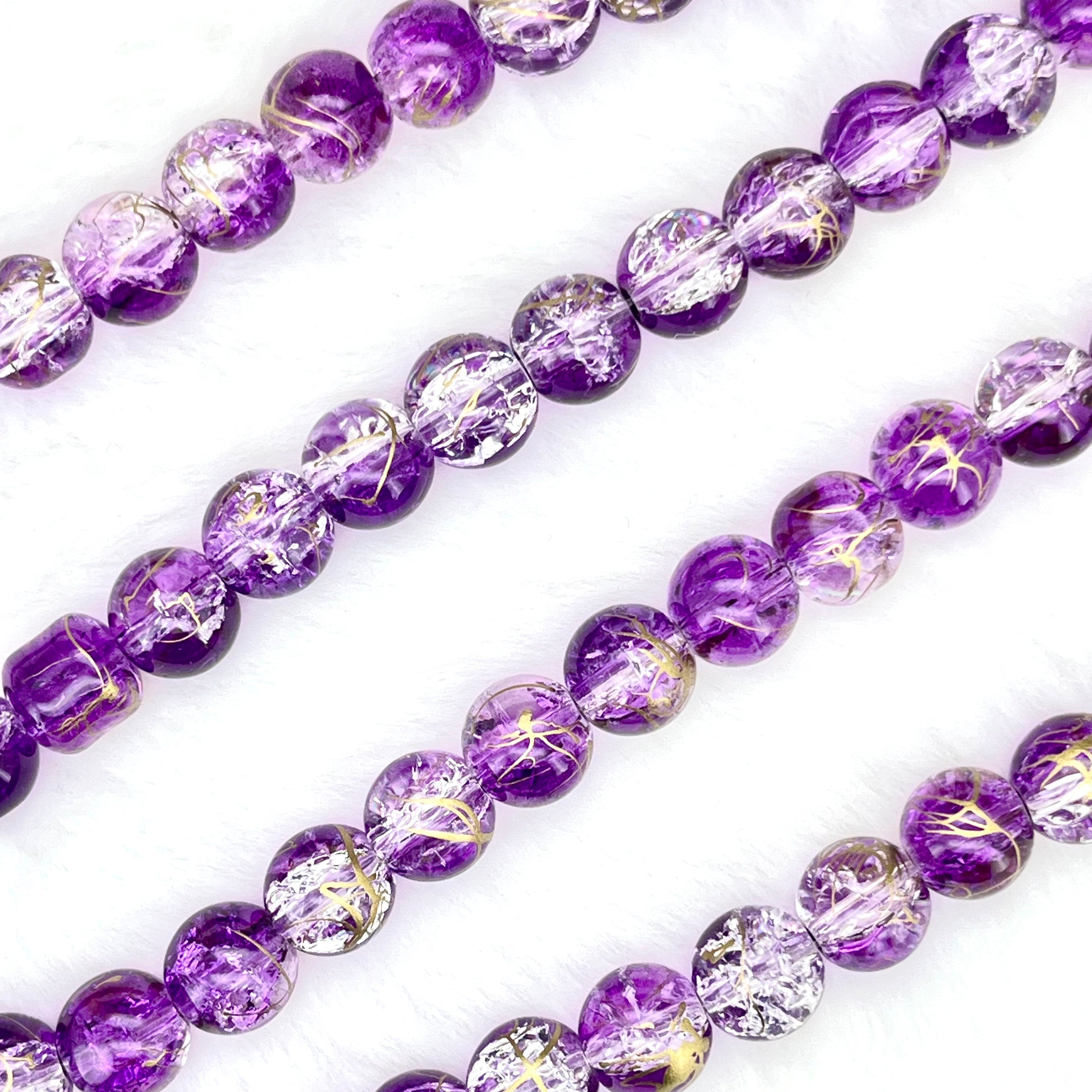 10MM Crackle Glass Beads Strands