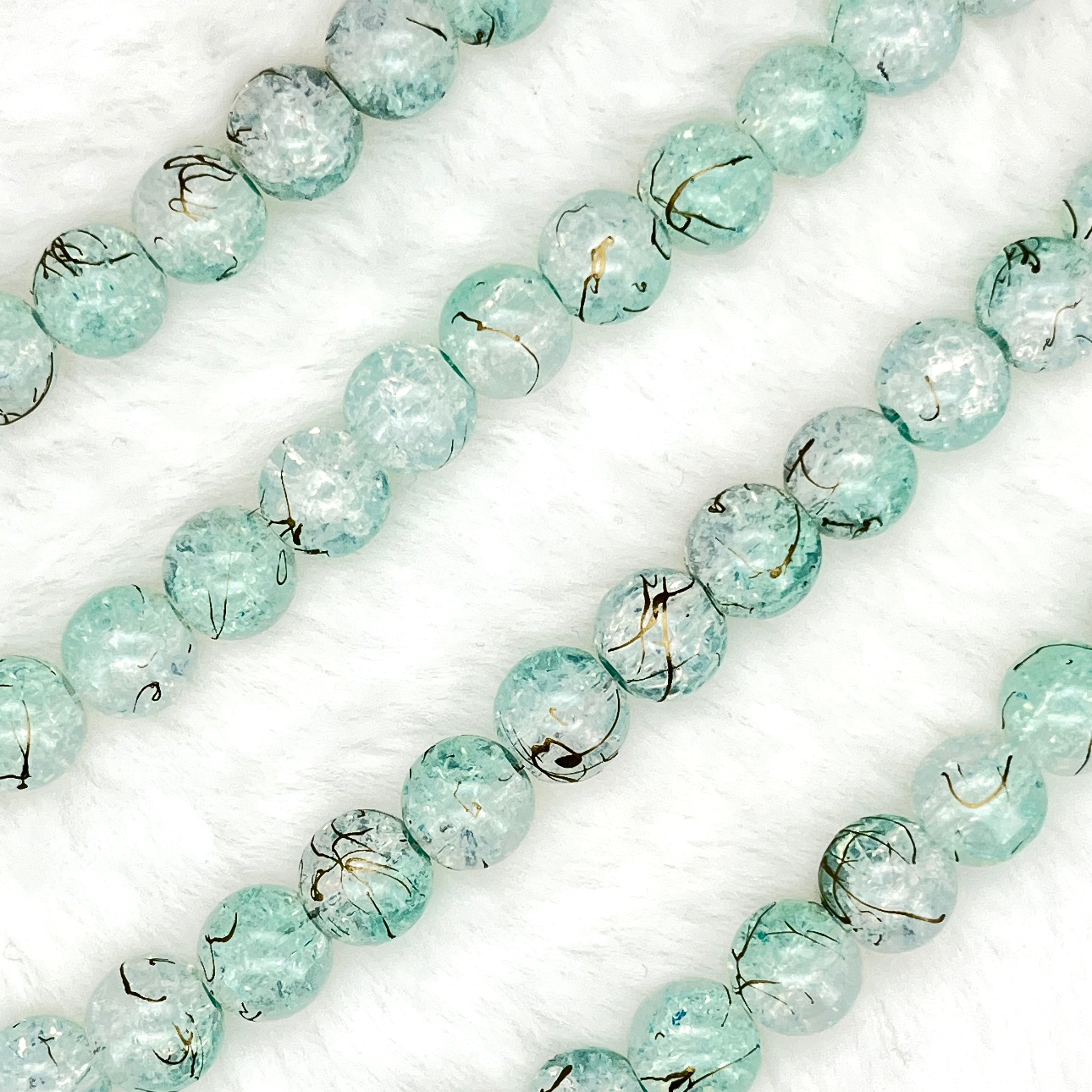 10MM Crackle Glass Beads Strands