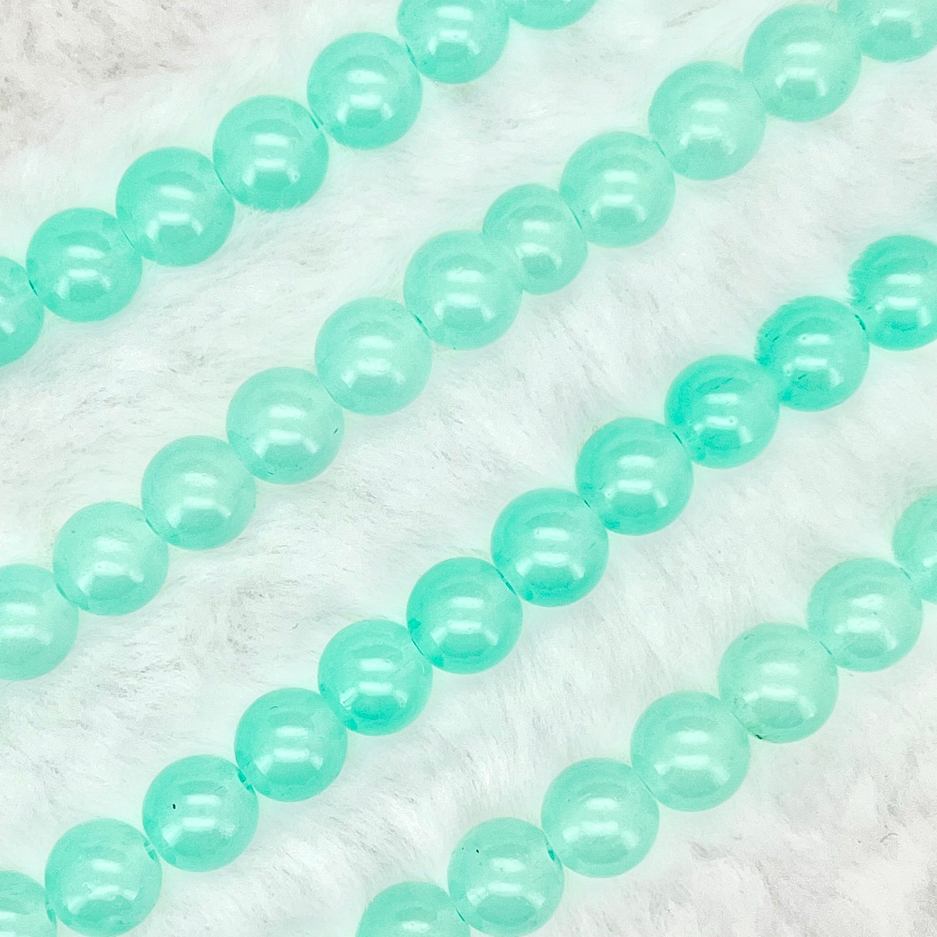 10MM Milky Glass Beads Strands