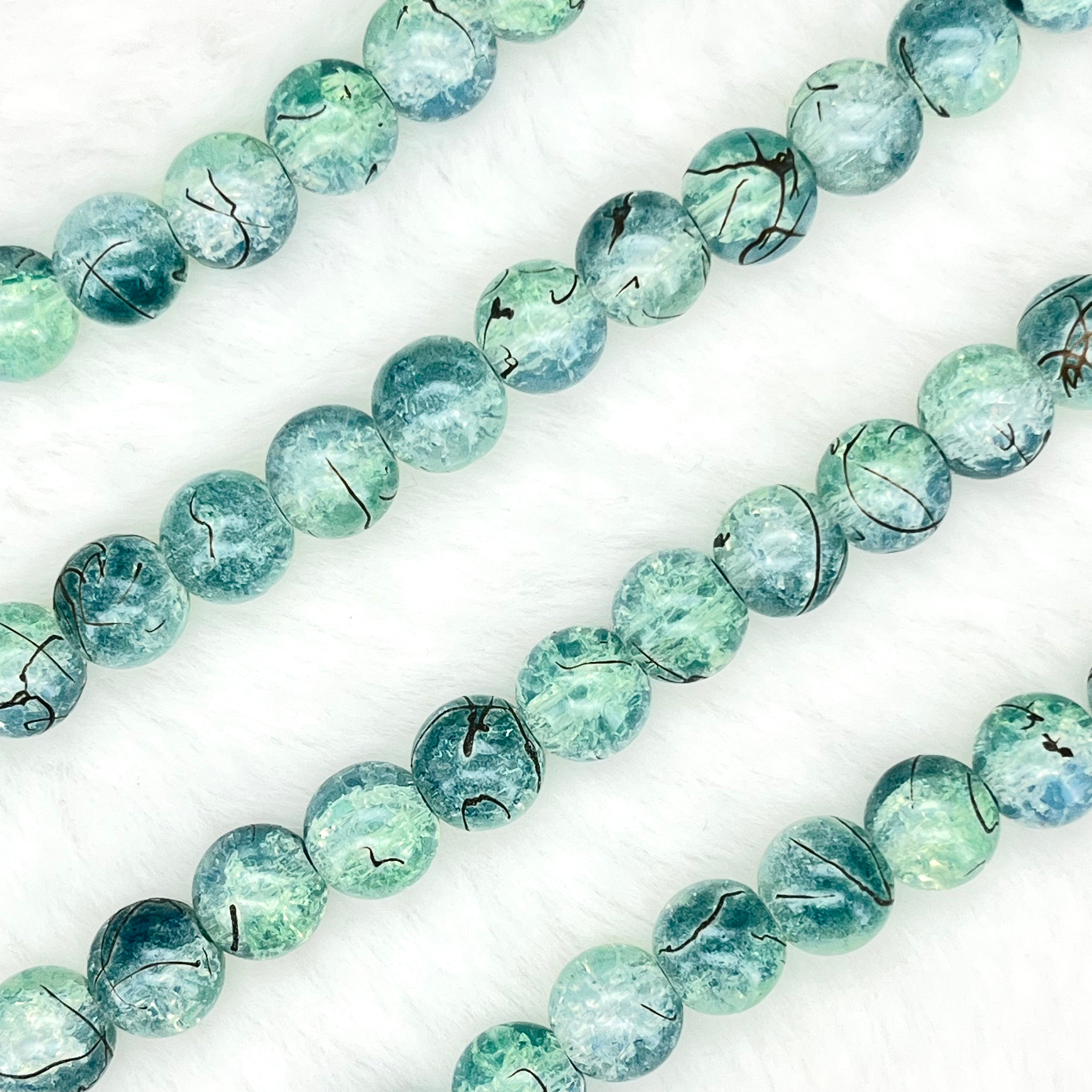 10MM Crackle Glass Beads Strands