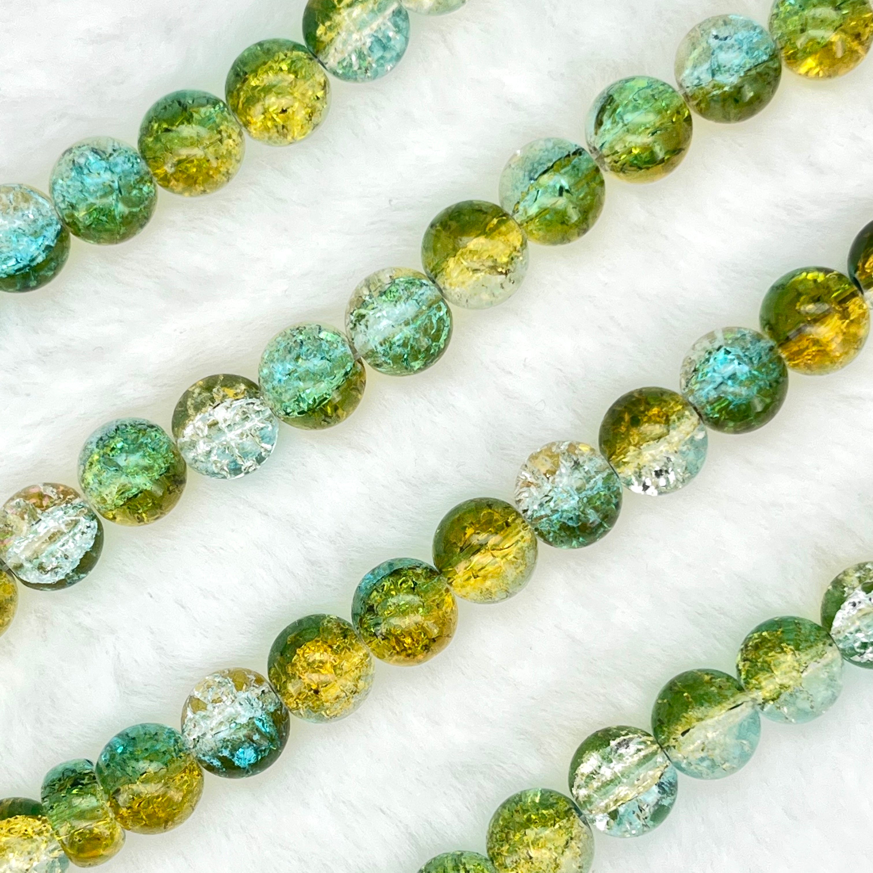 10MM Crackle Glass Beads Strands