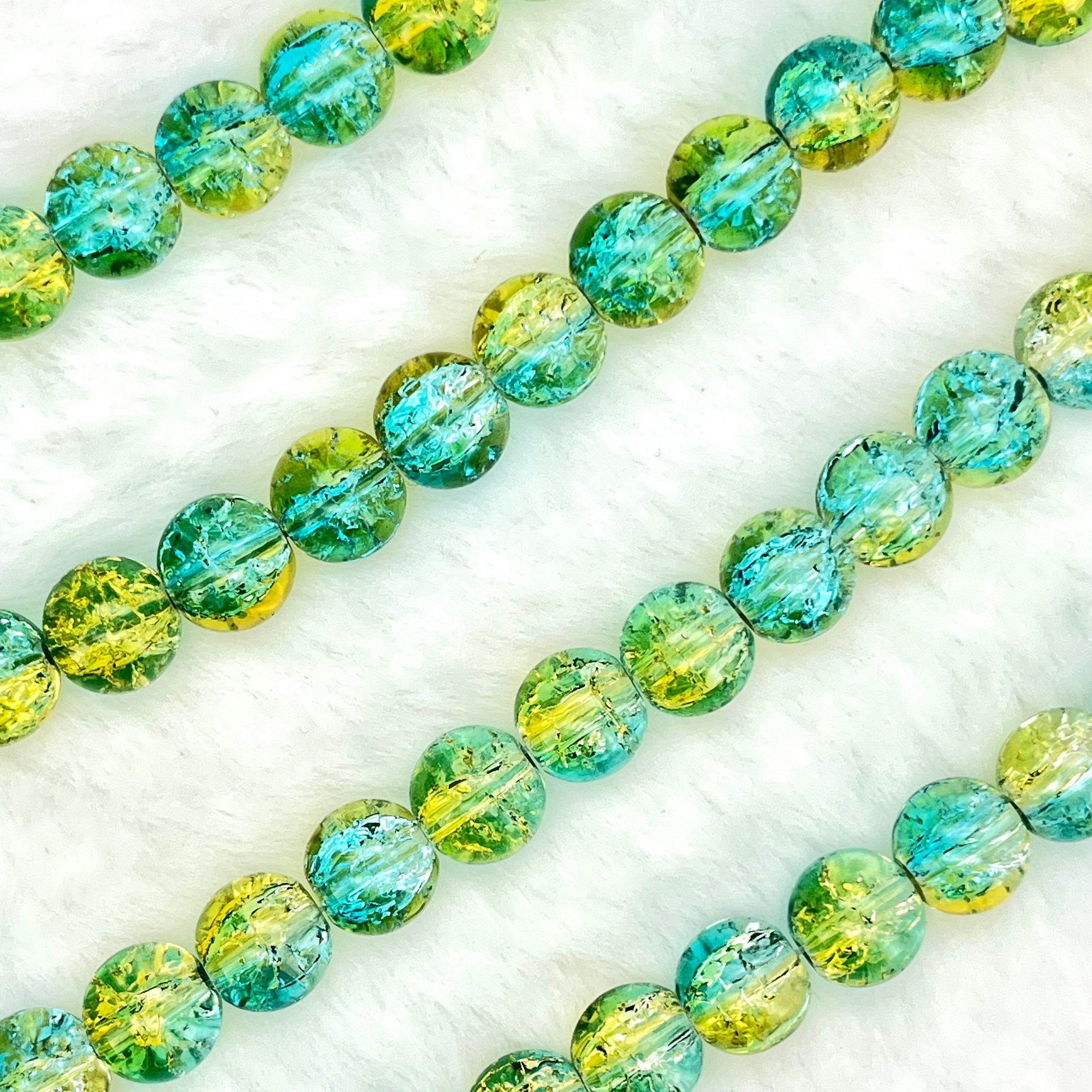 10MM Crackle Glass Beads Strands