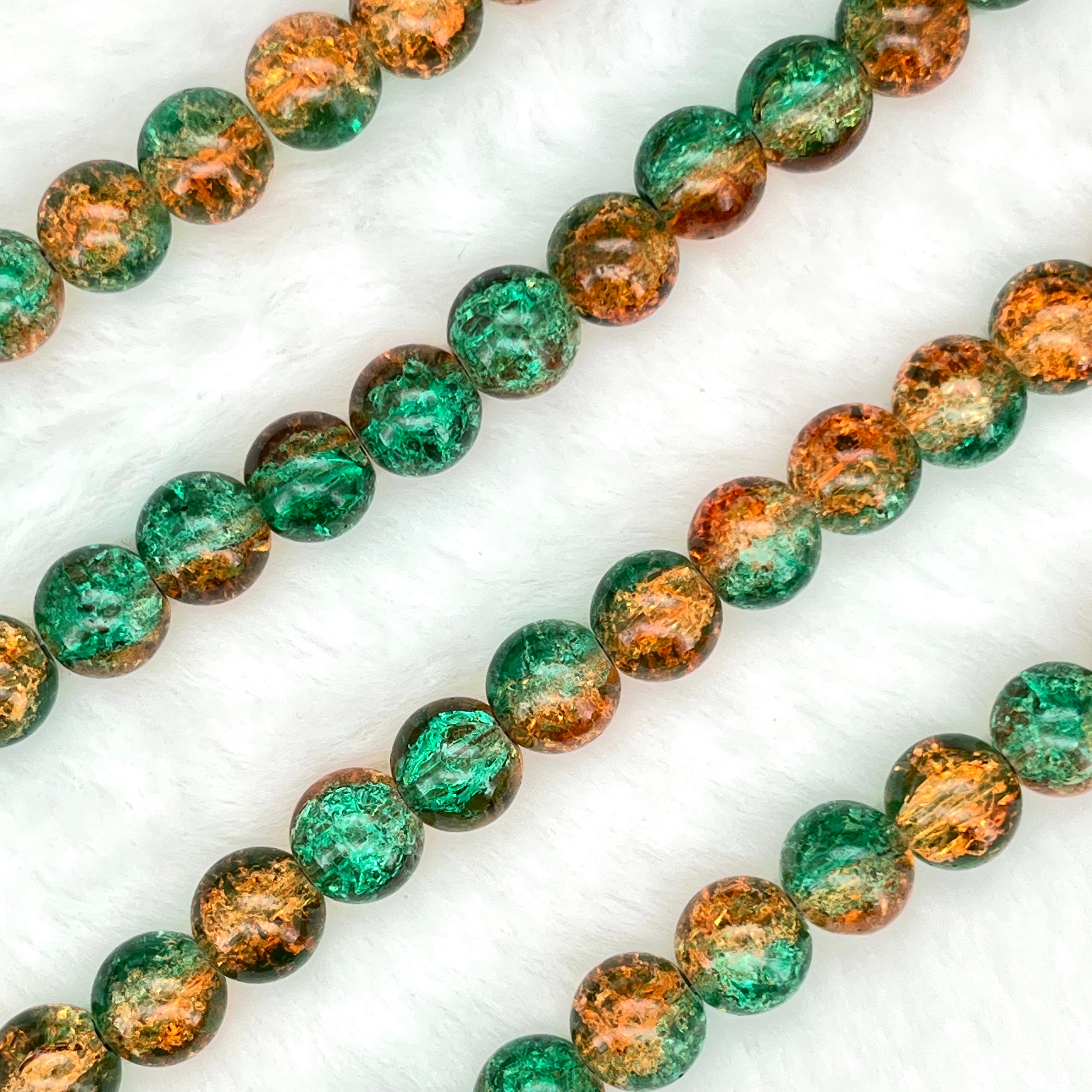 10MM Crackle Glass Beads Strands