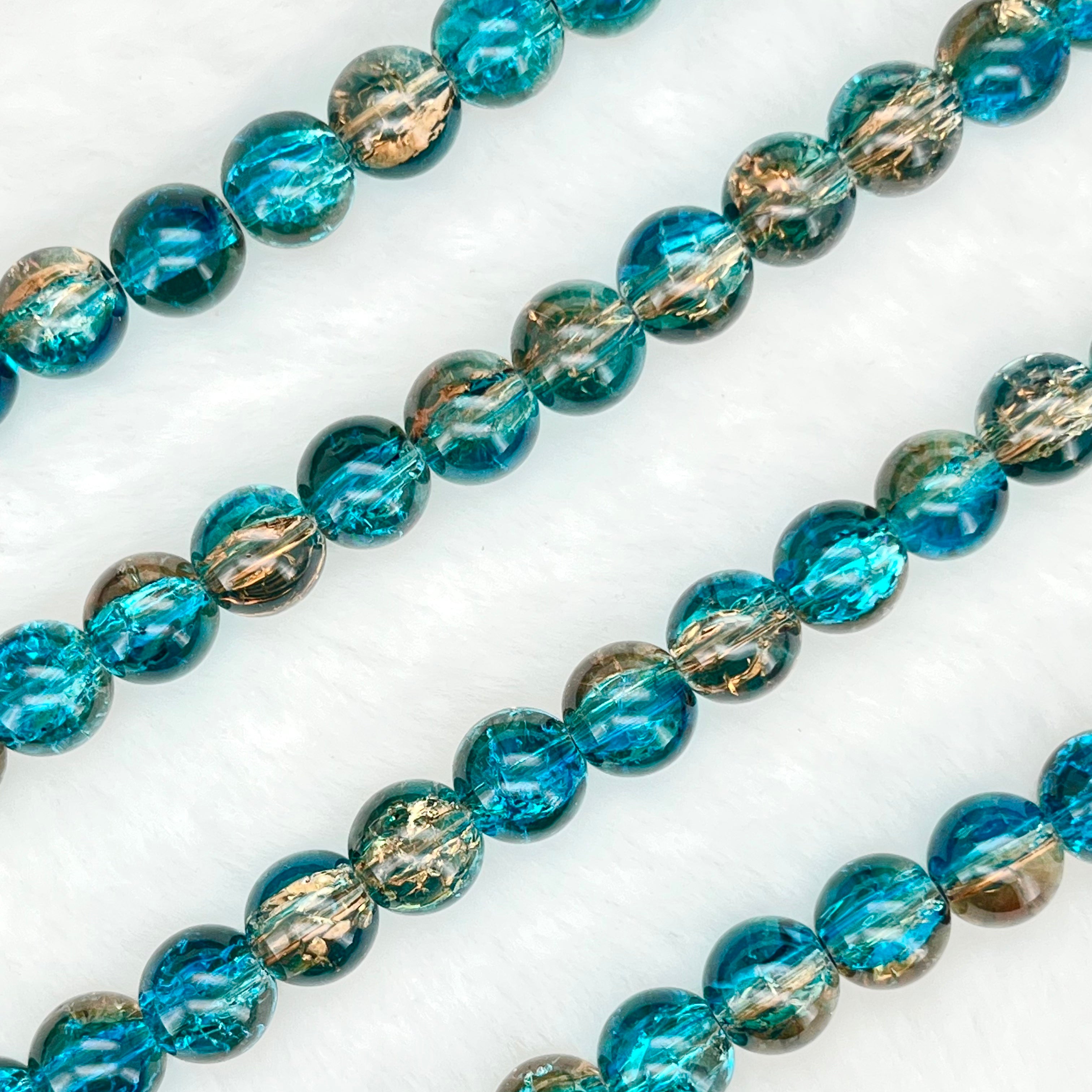 10MM Crackle Glass Beads Strands