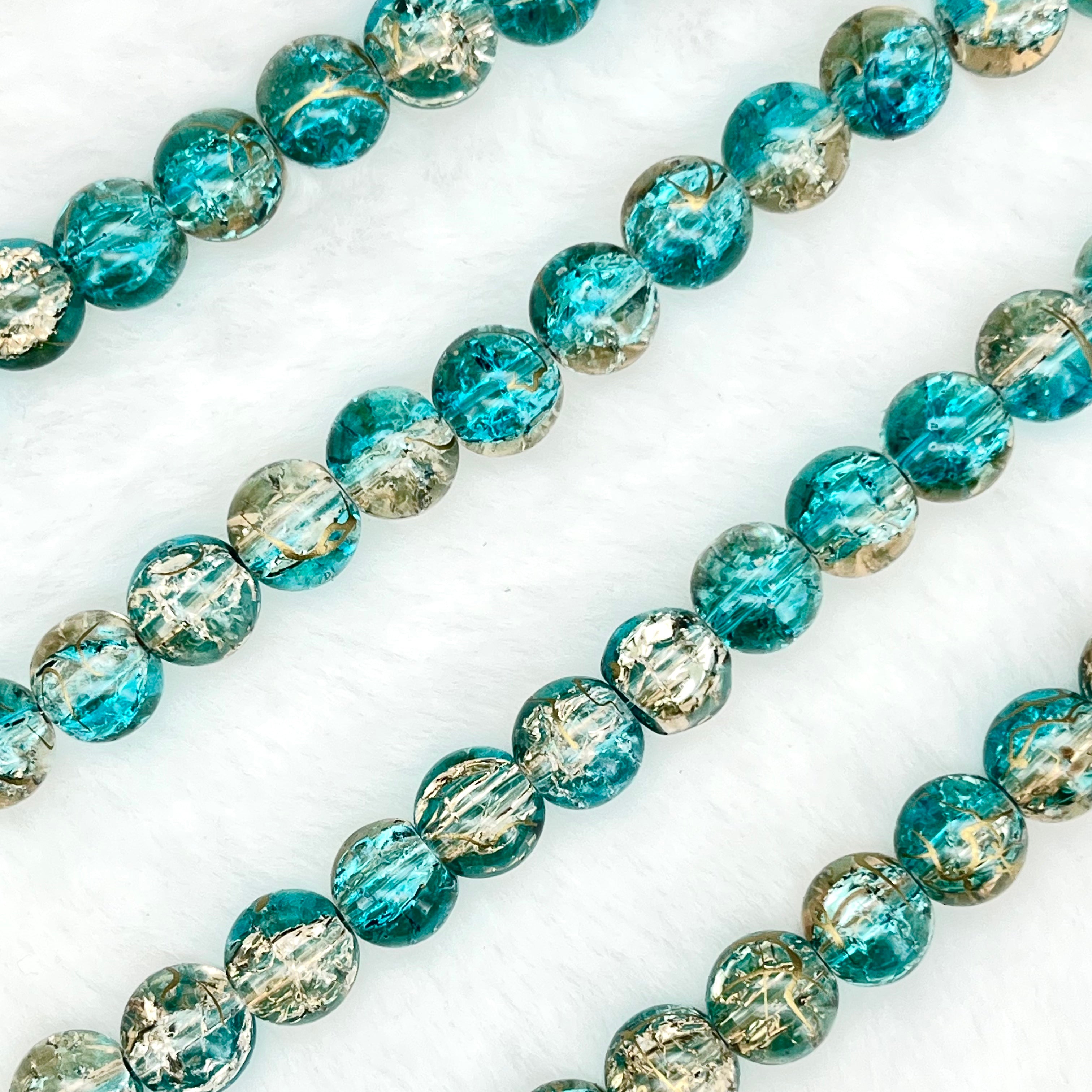 10MM Crackle Glass Beads Strands