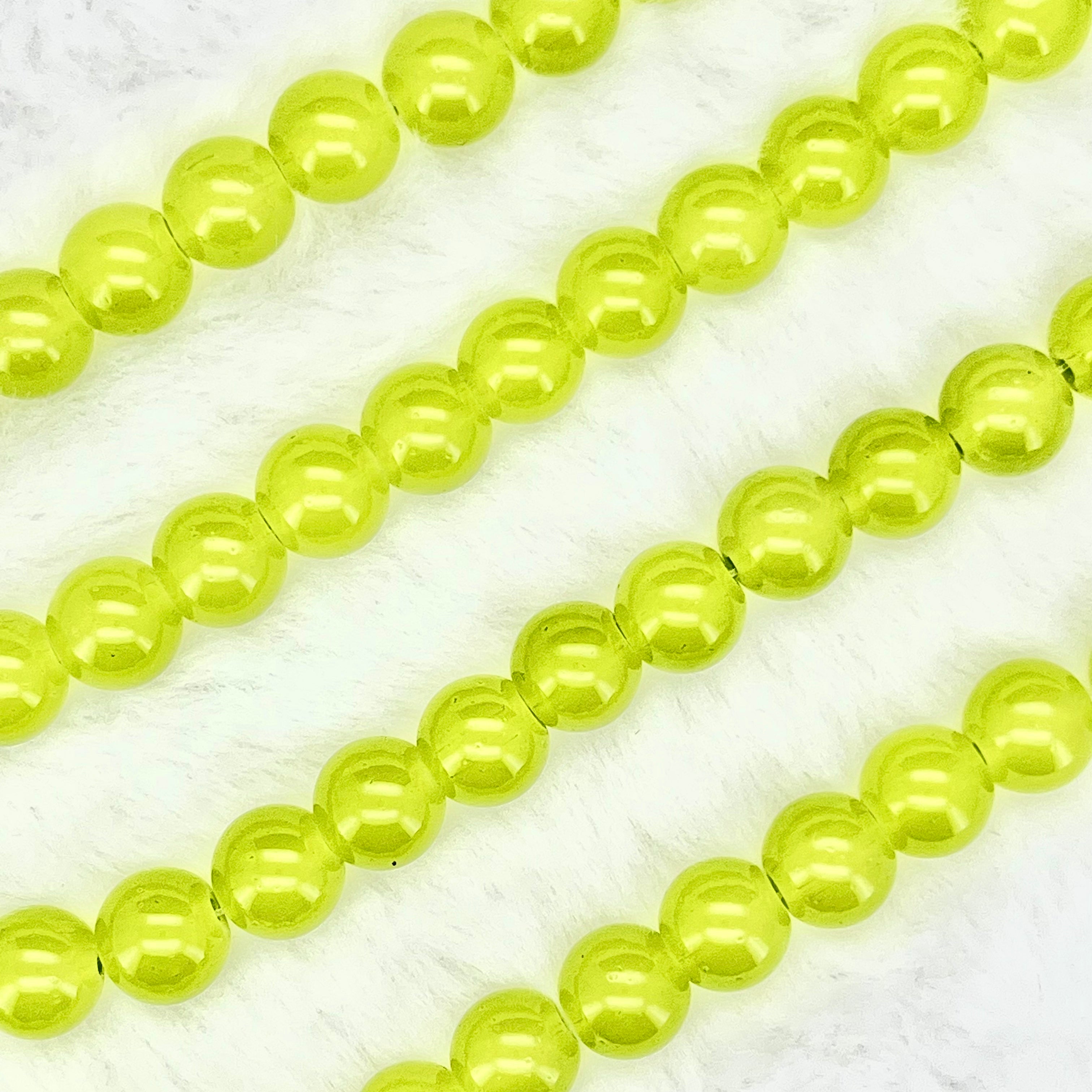 10MM Milky Glass Beads Strands