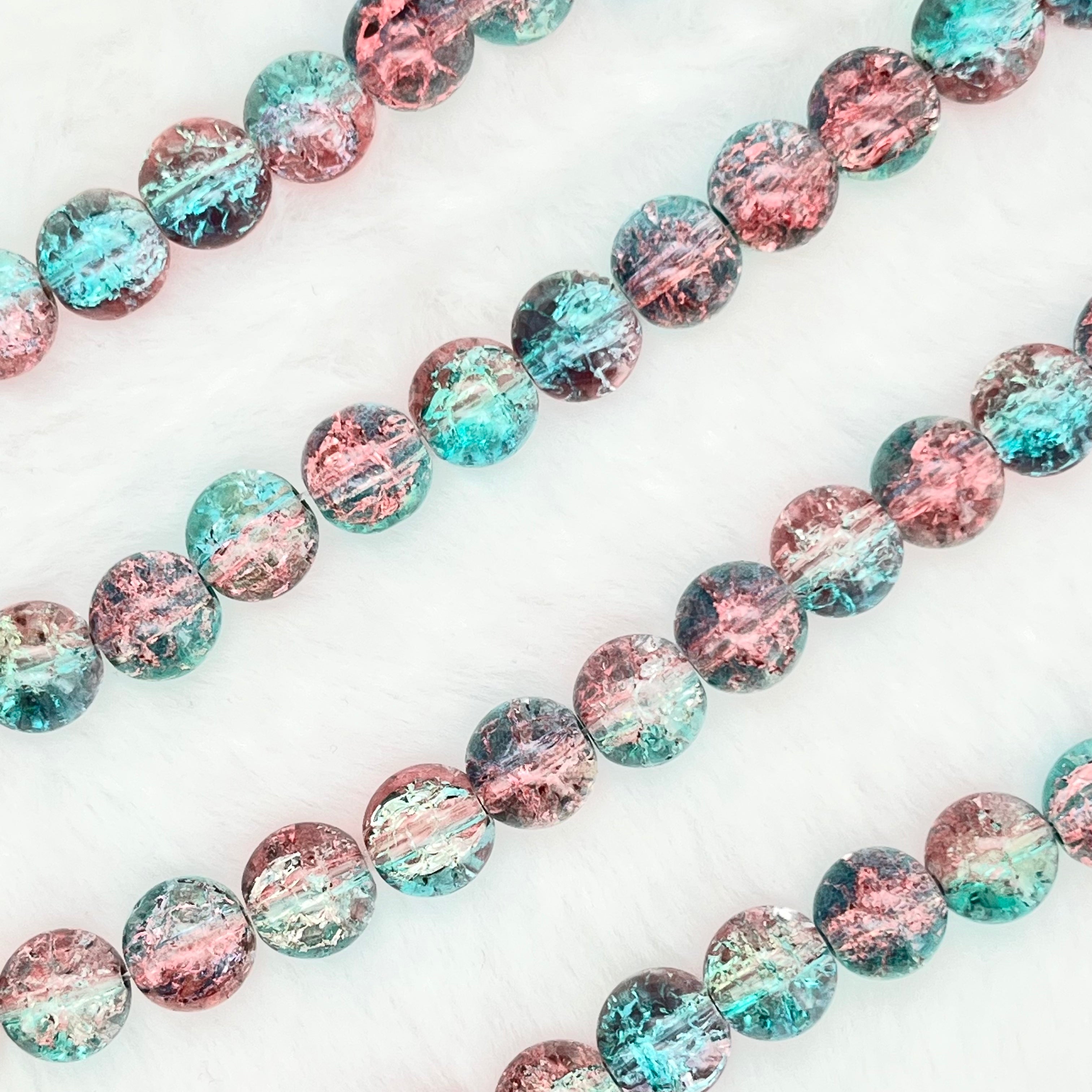 10MM Crackle Glass Beads Strands