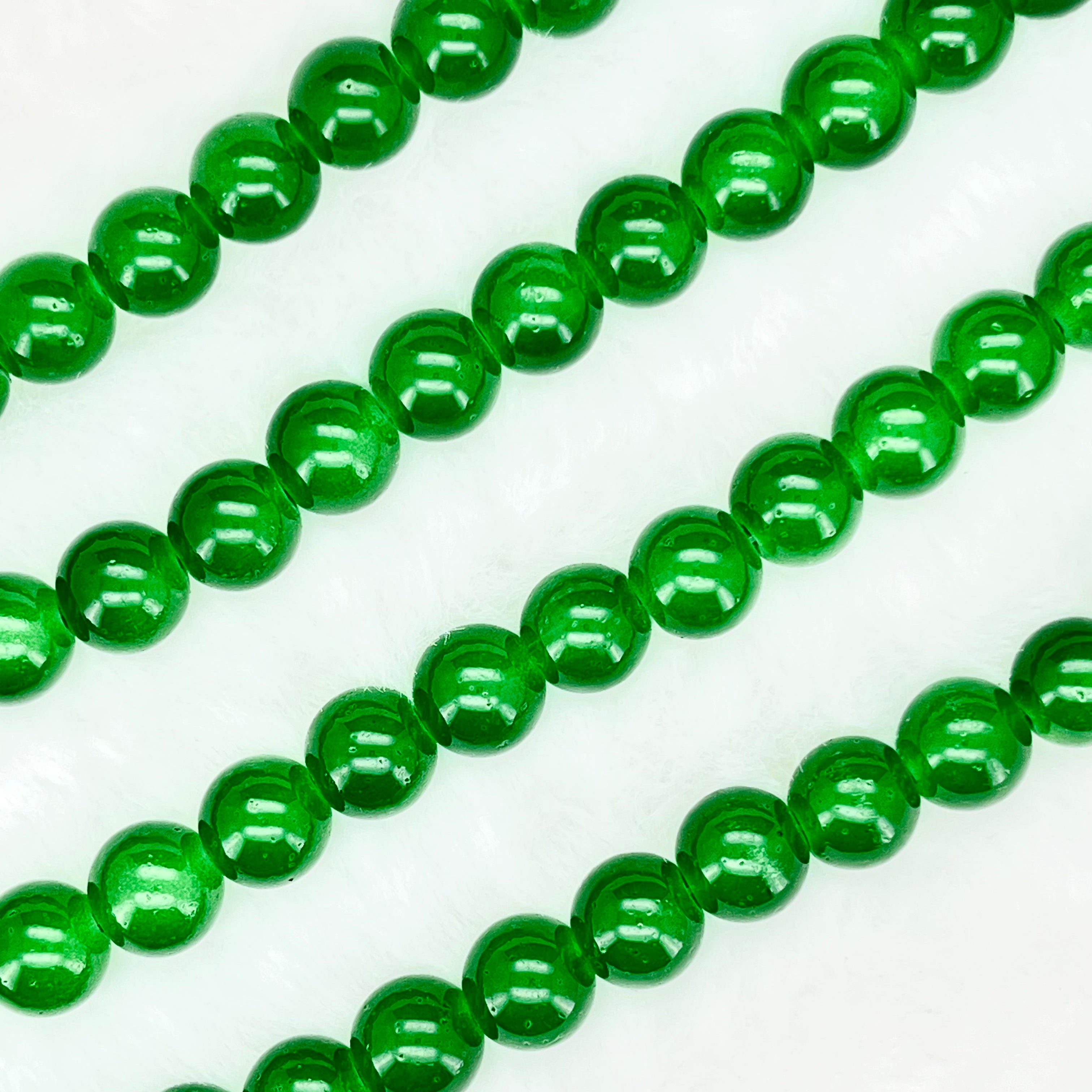10MM Milky Glass Beads Strands