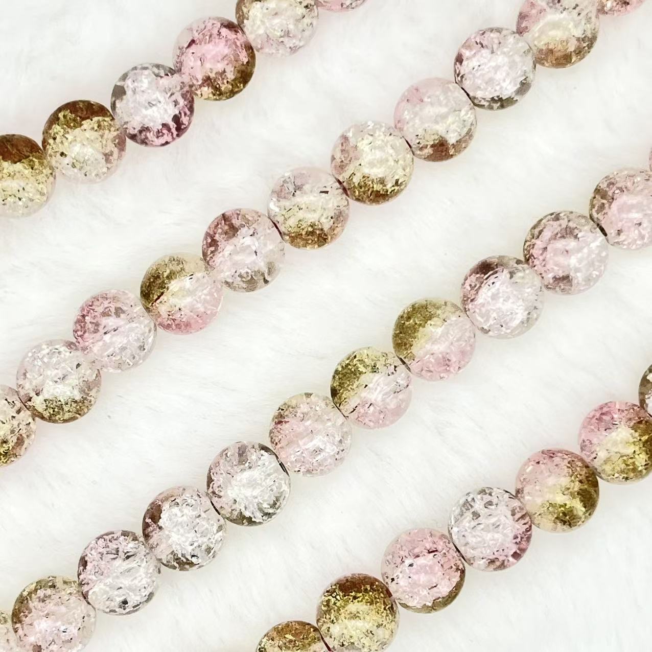 10MM Crackle Glass Beads Strands