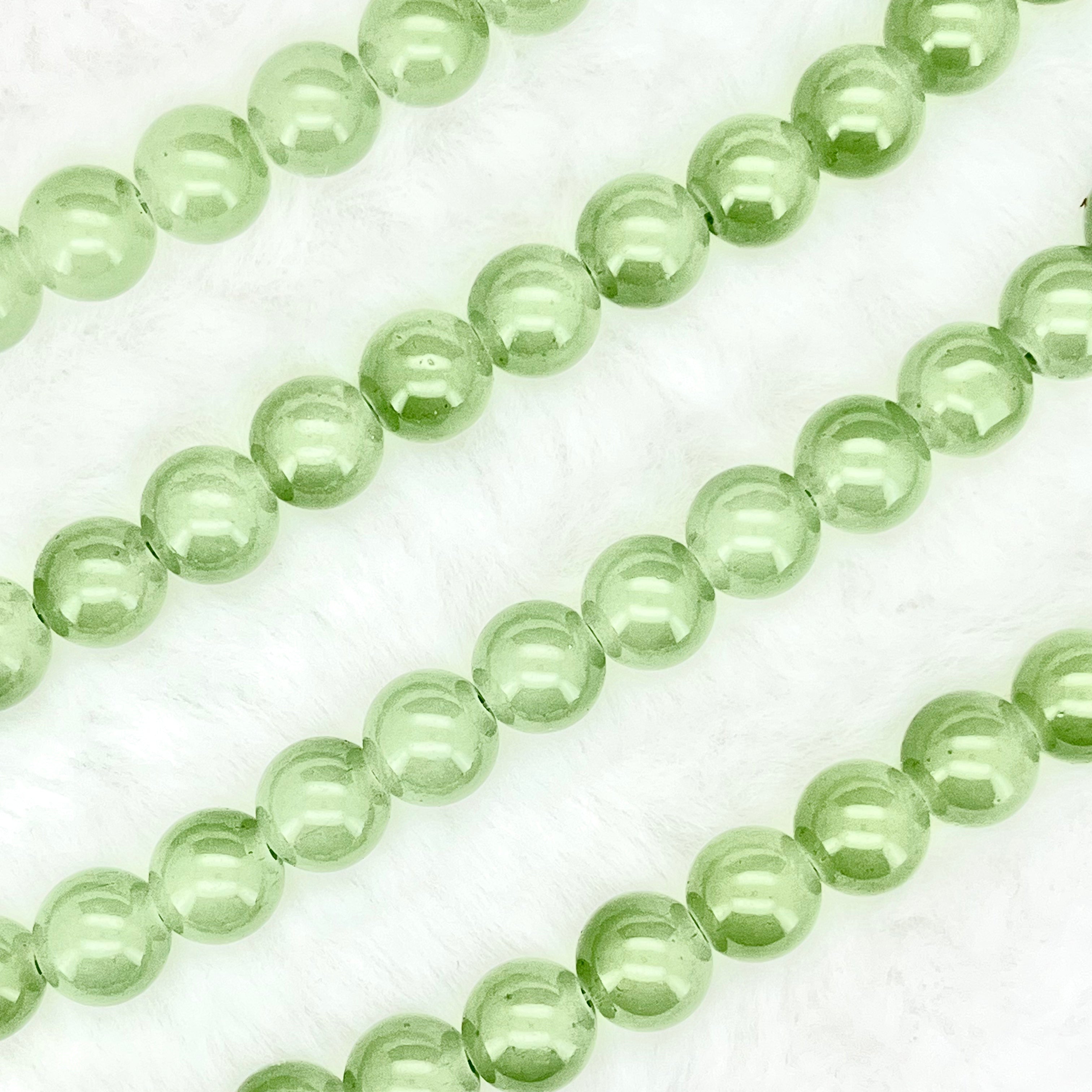 10MM Milky Glass Beads Strands
