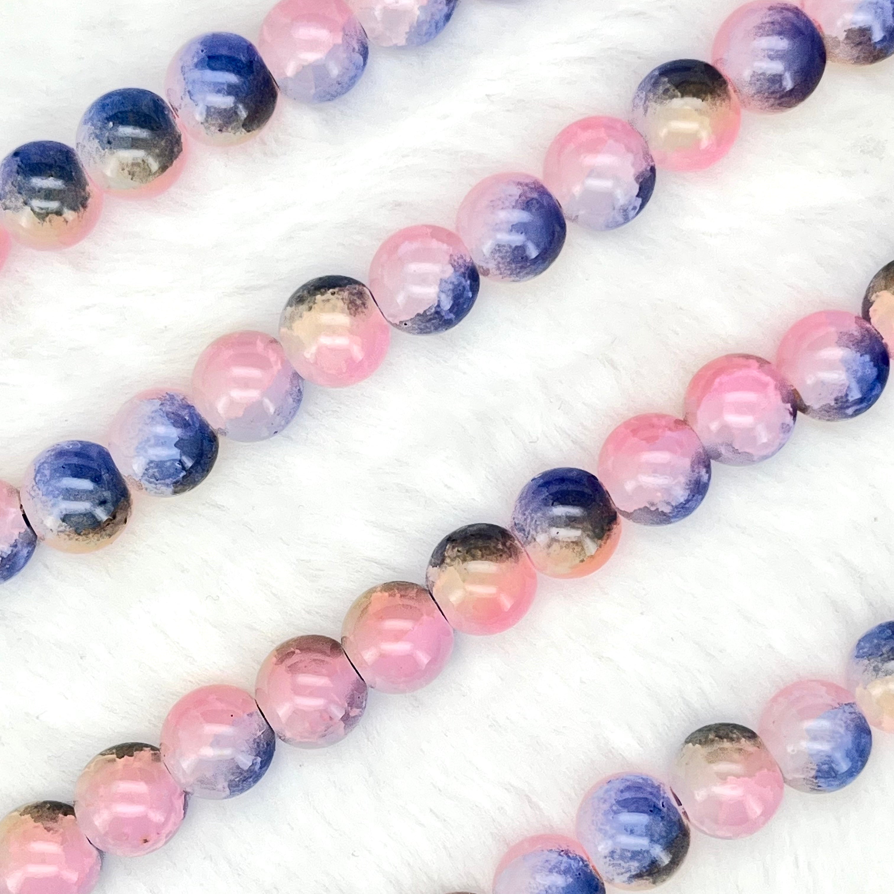 10MM Crackle Glass Beads Strands