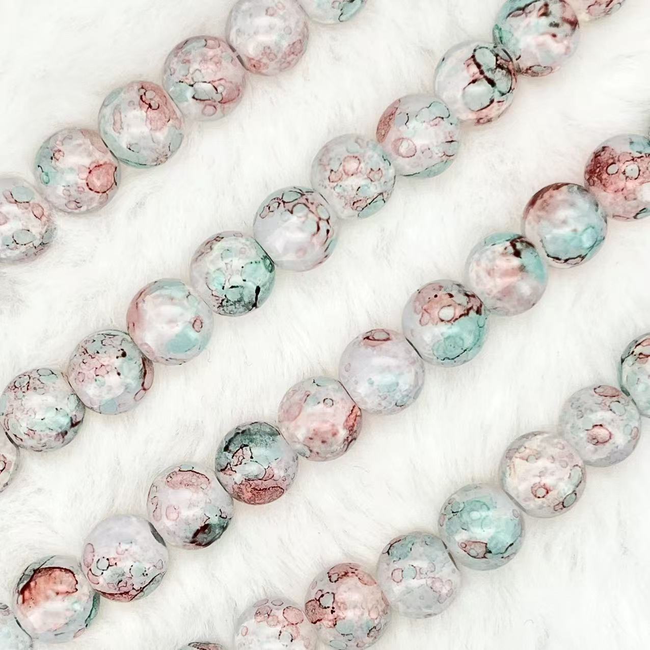 10MM Crackle Glass Beads Strands